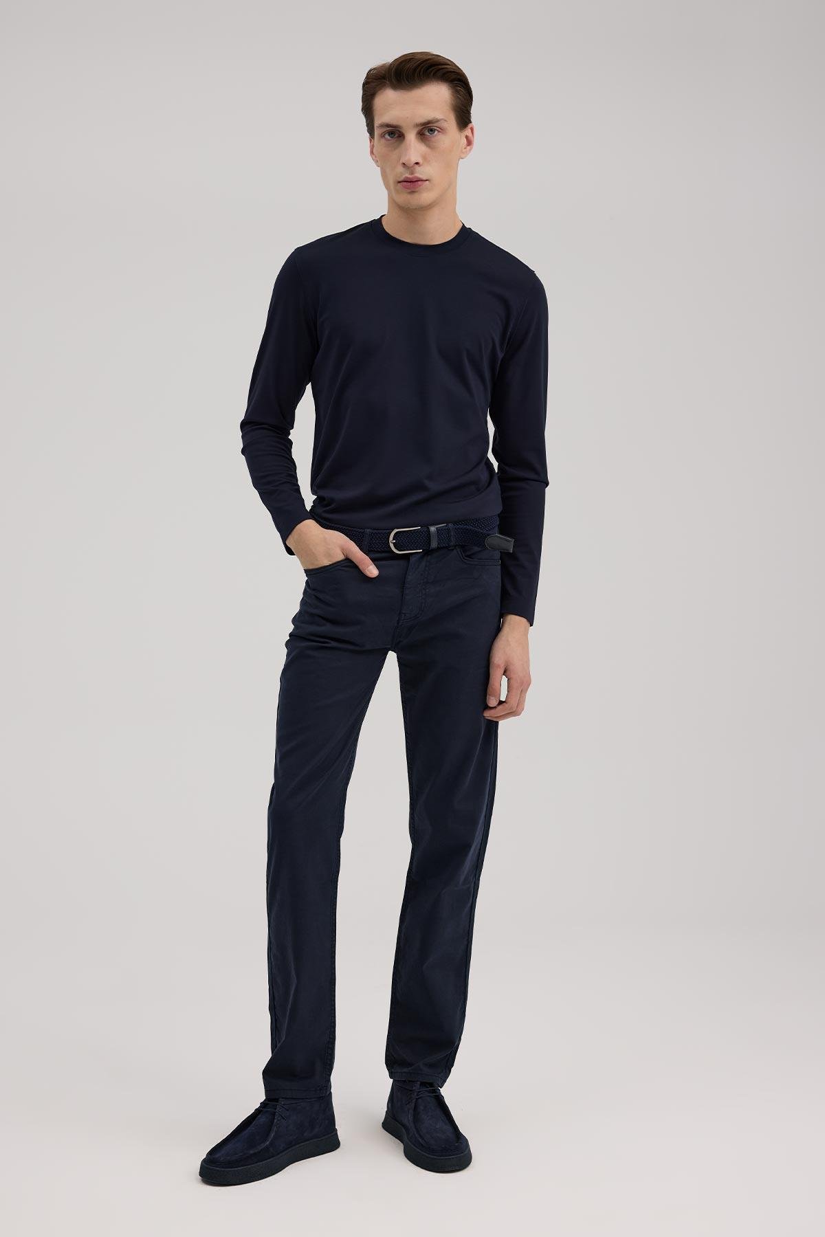 JAKAMEN Lacivert Slim Fit 5 Cep Spor Pantolon