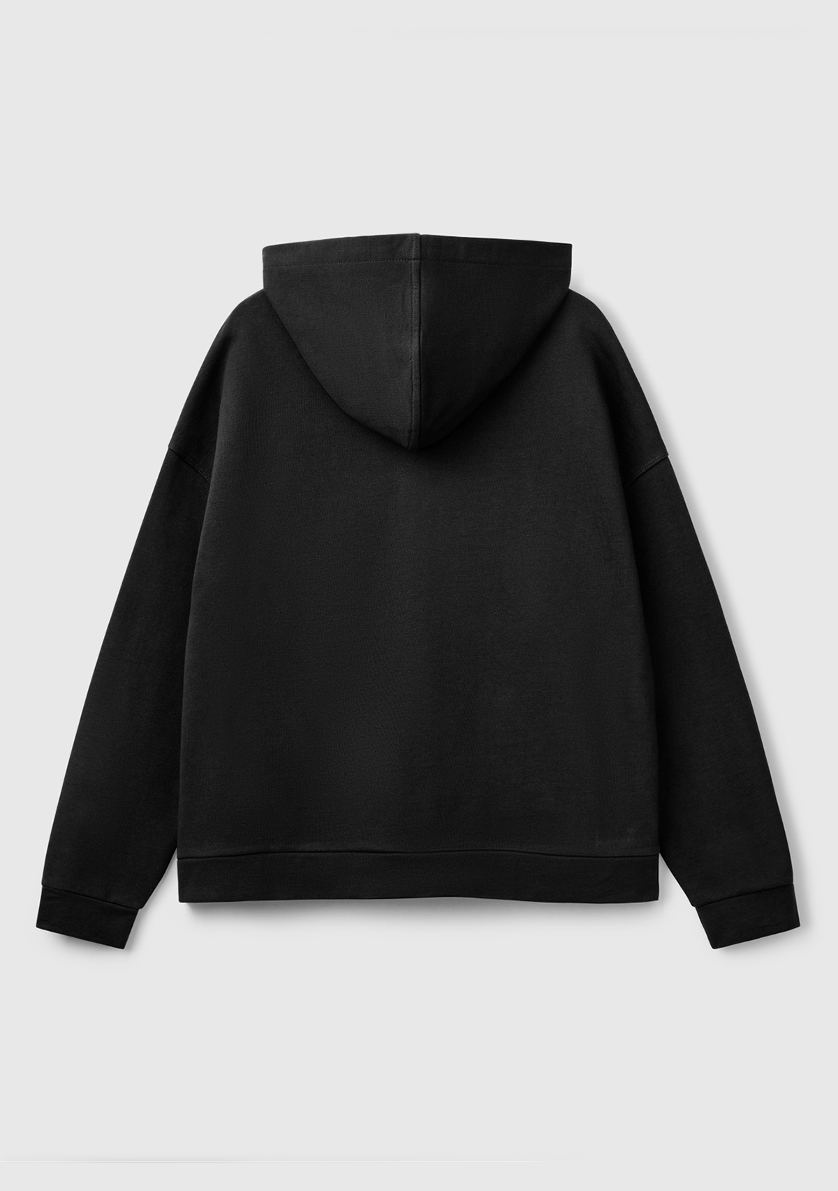 United Colors Of Benetton Kadın Siyah Logo Baskı Detaylı Kapüşonlu Relax Fit Sweatshirt görsel 4