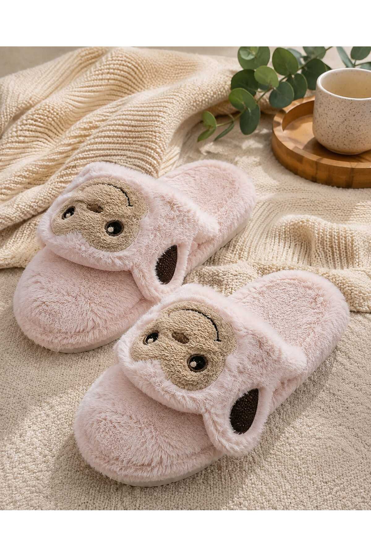 Slipcat Maymun Figürlü, Yumuşak, Sıcak Tutan, Rahat, Kışlık Panduf, Pelüş Ev Terliği görsel 3