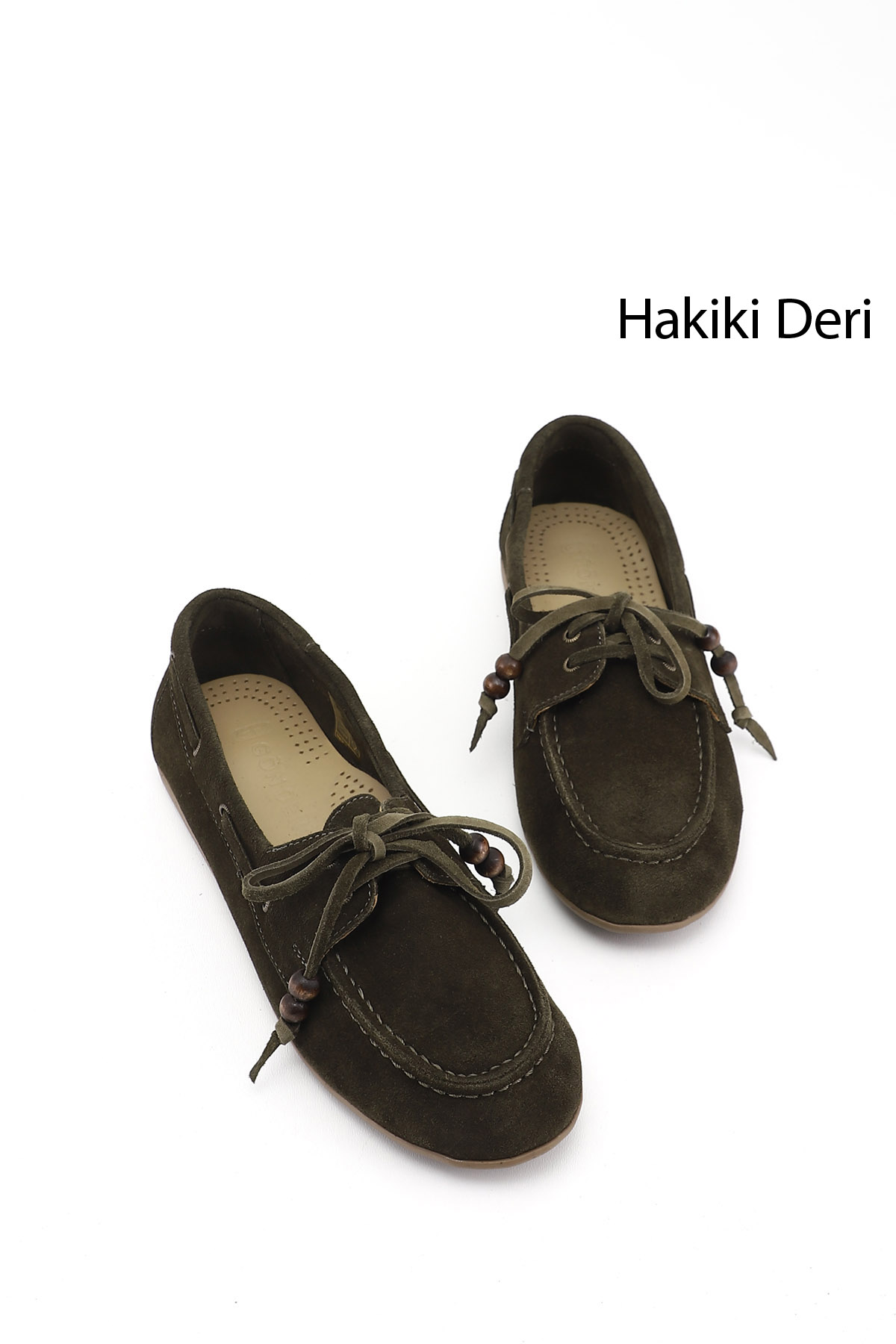 GÖNDERİ(R) Kadın YEŞİL Bağcıklı Hakiki Deri Comfort Ayakkabı