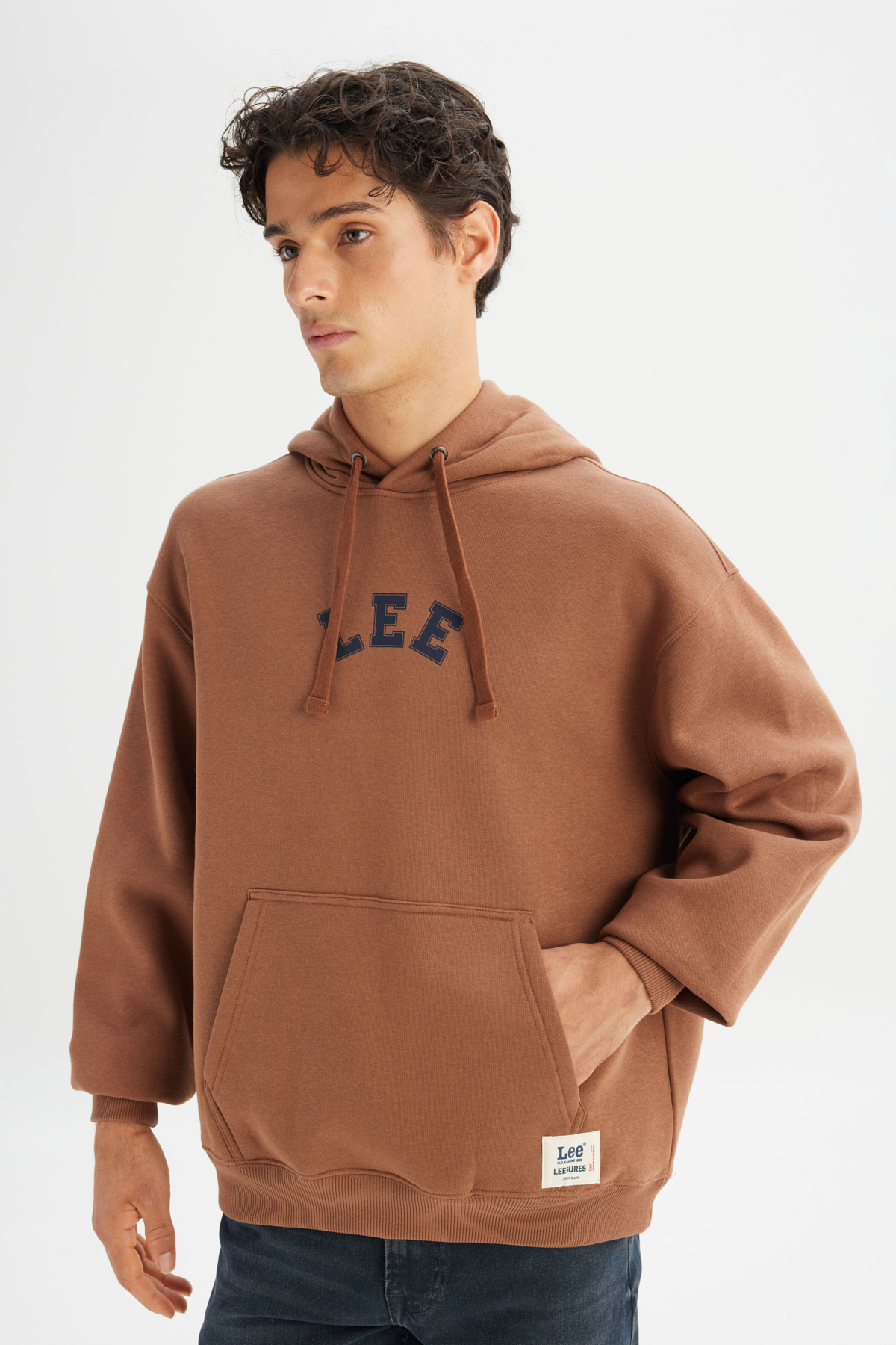 Lee Pamuklu Regular Fit Kapüşonlu İçi Polarlı Sweatshirt görsel 3