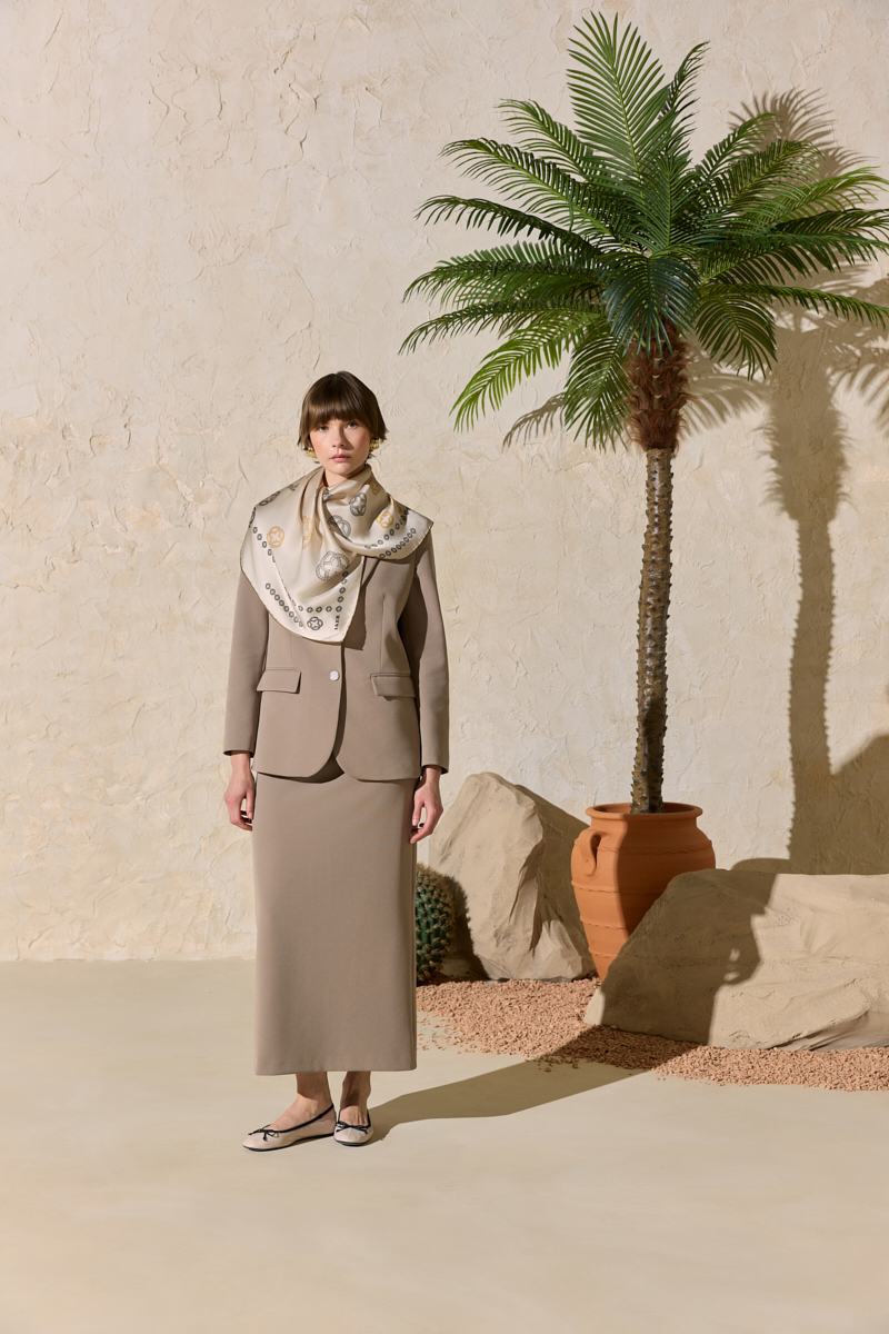 AKER Bej Klasik Blazer Ceket