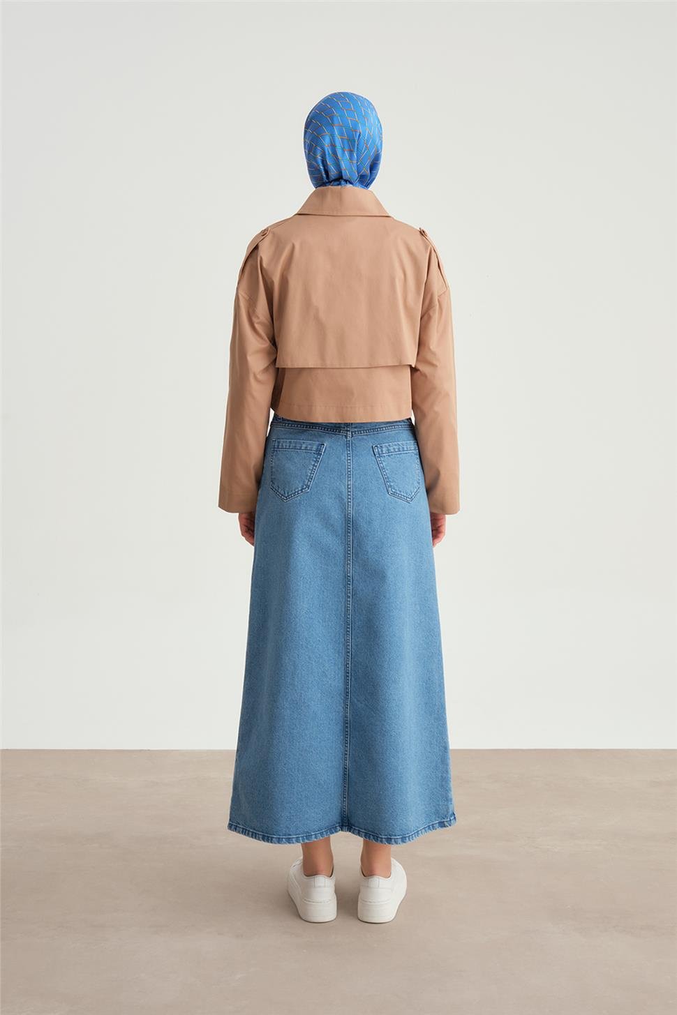ARMİNE Kısa Trenchcoat Pamuk Ceket 24Y5401 Camel görsel 6