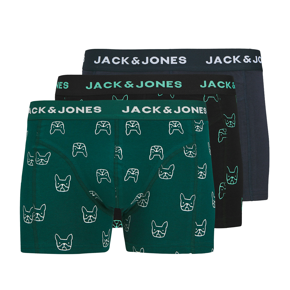 Jack & Jones Denim Dog 3'lü Paket Erkek İç Çamaşır