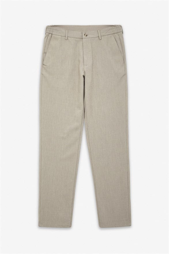 Süvari Bej Slim Düz Jogger Pantolon görsel 7