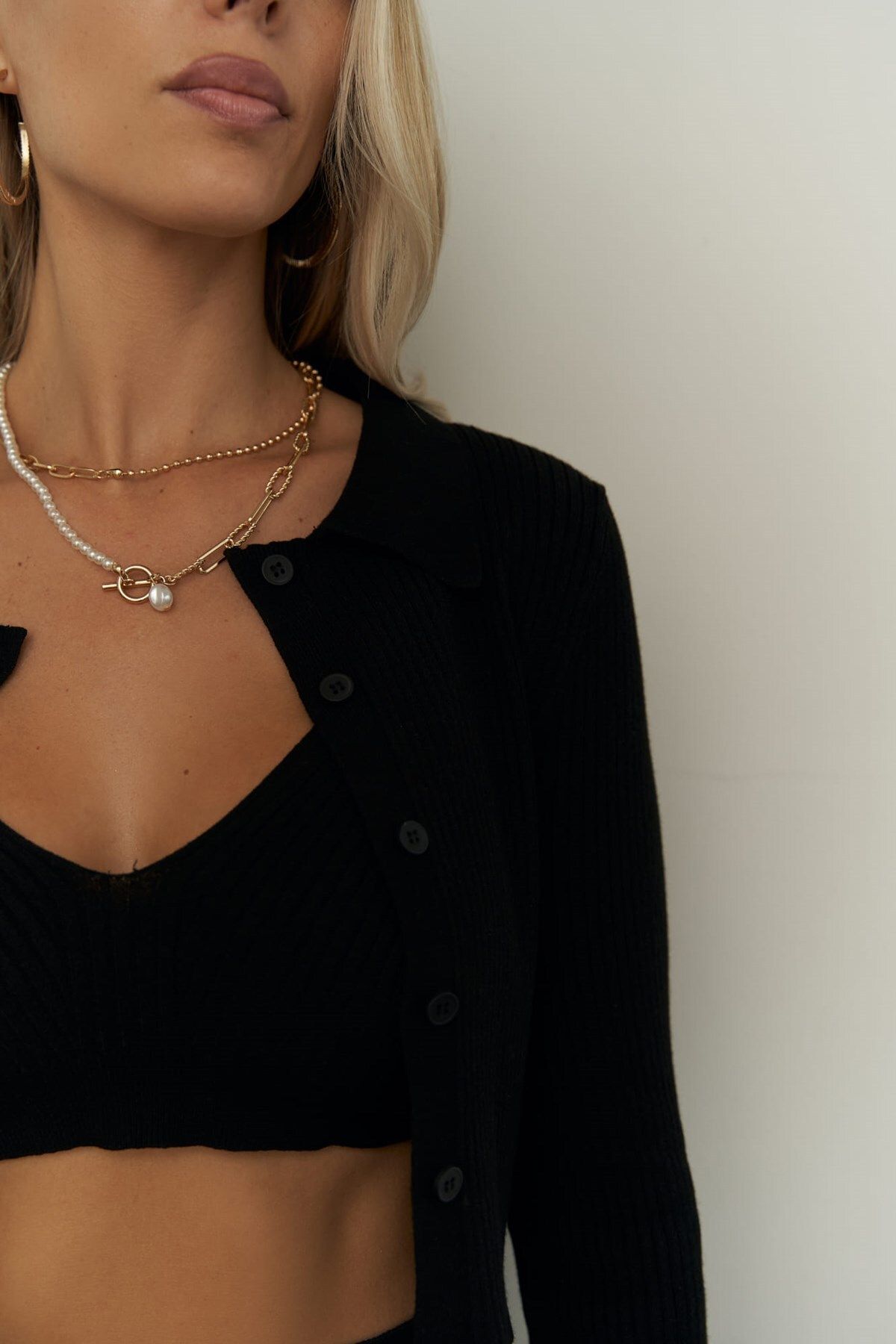 Mai Collection Crochel Siyah Üçlü Triko Takım görsel 6