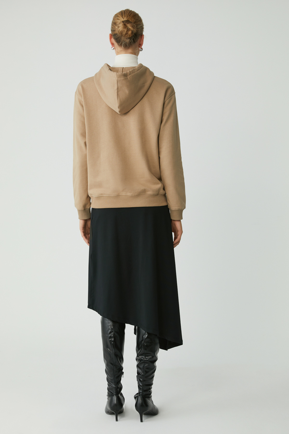 ETHIQUET ABELIA Kadın Pamuklu Içi Polarlı Yumuşacık Kalın Kumaşlı Kapüşonlu Örme Comfort VİZON Sweatshirt görsel 5