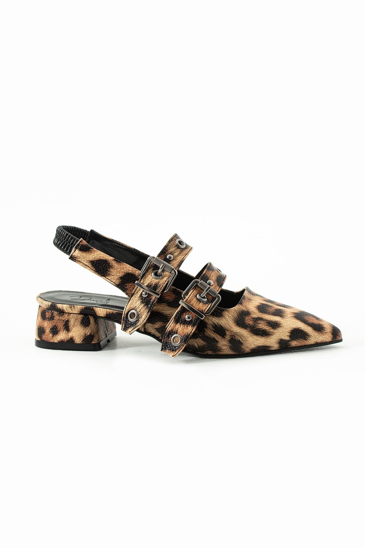 DUXAL SHOES Laden Leopar Desenli Düz Ayakkabı Babet