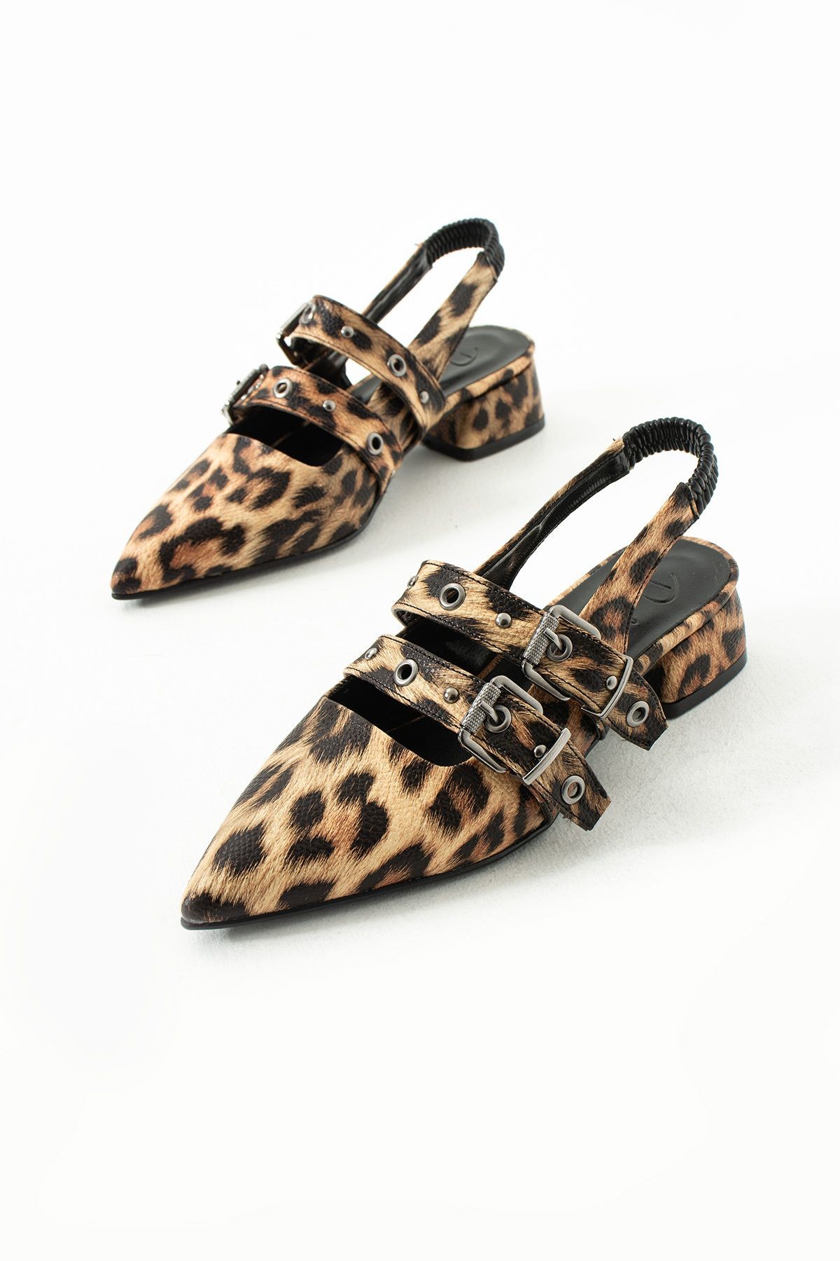 DUXAL SHOES Laden Leopar Desenli Düz Ayakkabı Babet görsel 2