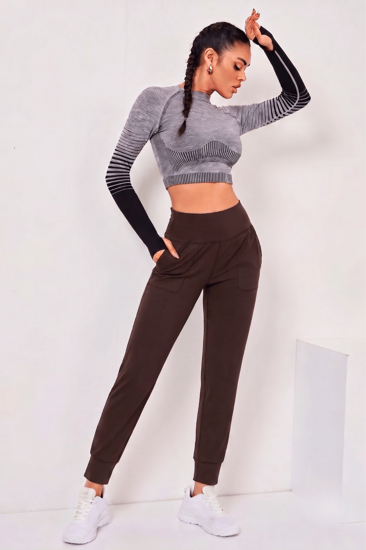 Genius Store Kadın Jogger Eşofman Esnek Yüksek Bel Jogger Eşofman Altı KADIN-JGRTYT görsel 4