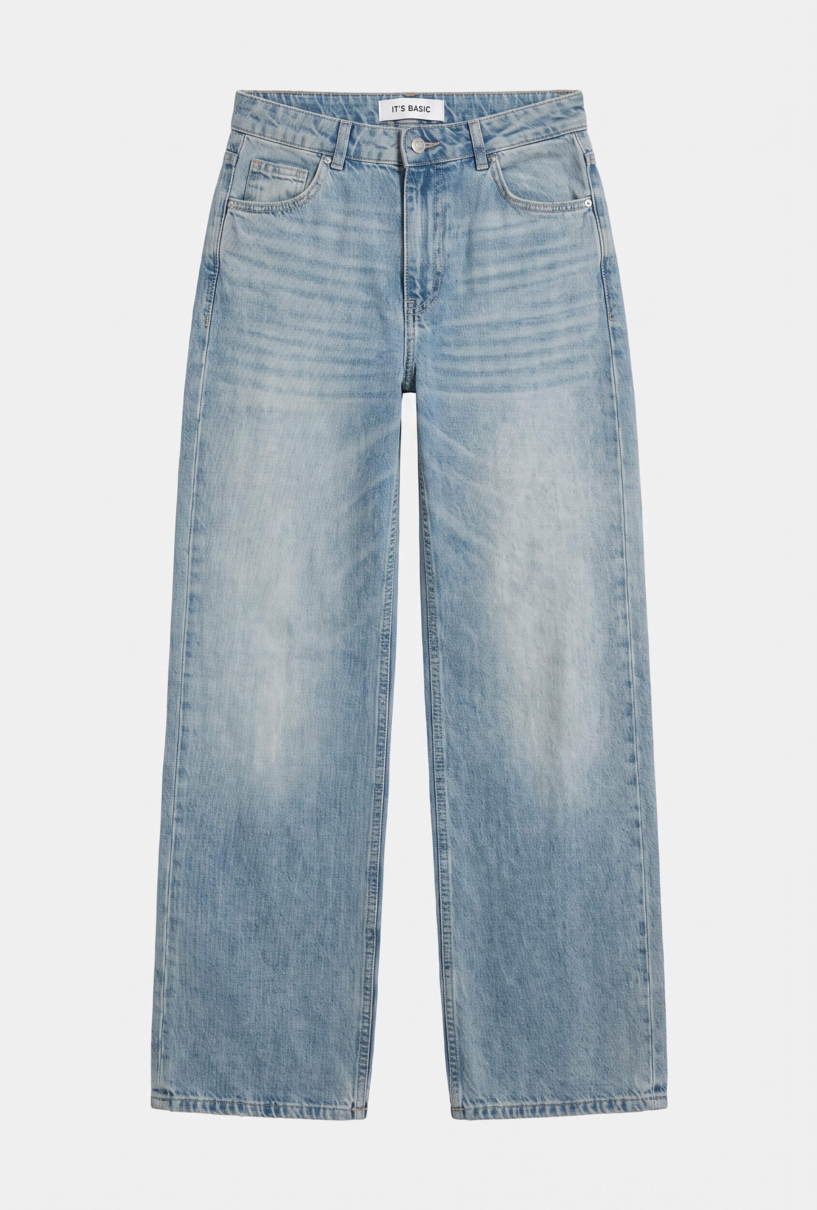 It's Basic Kadın Jean Renk 4s6-32 Straight Fit Yüksek Bel Denim Jean görsel 5