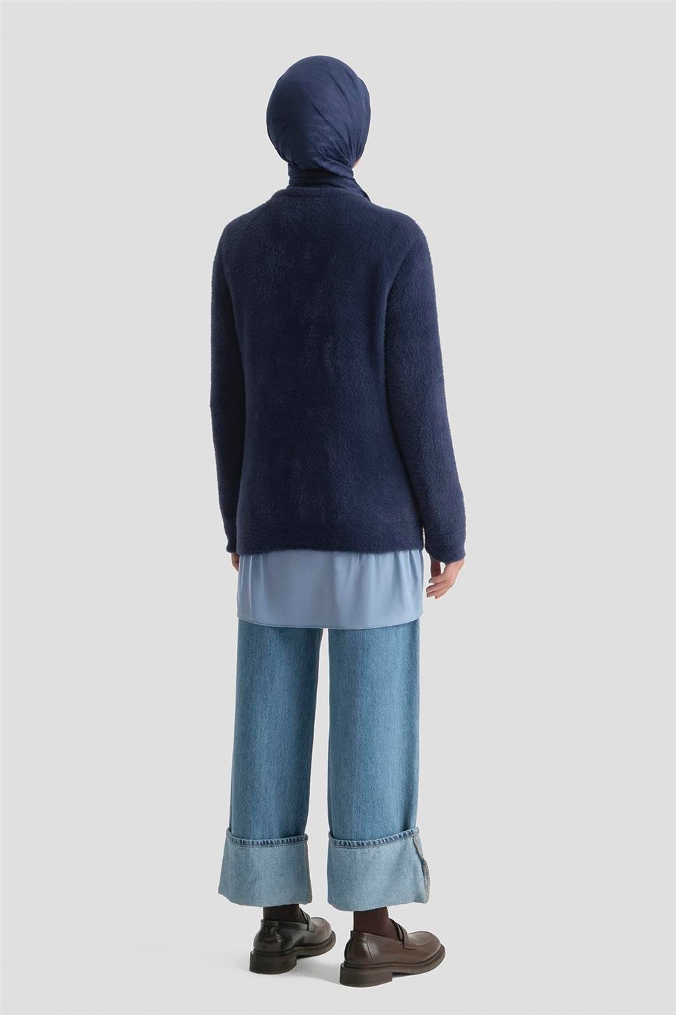 ARMİNE Dokulu Basic Kazak 25Kd6025 Lacivert görsel 5