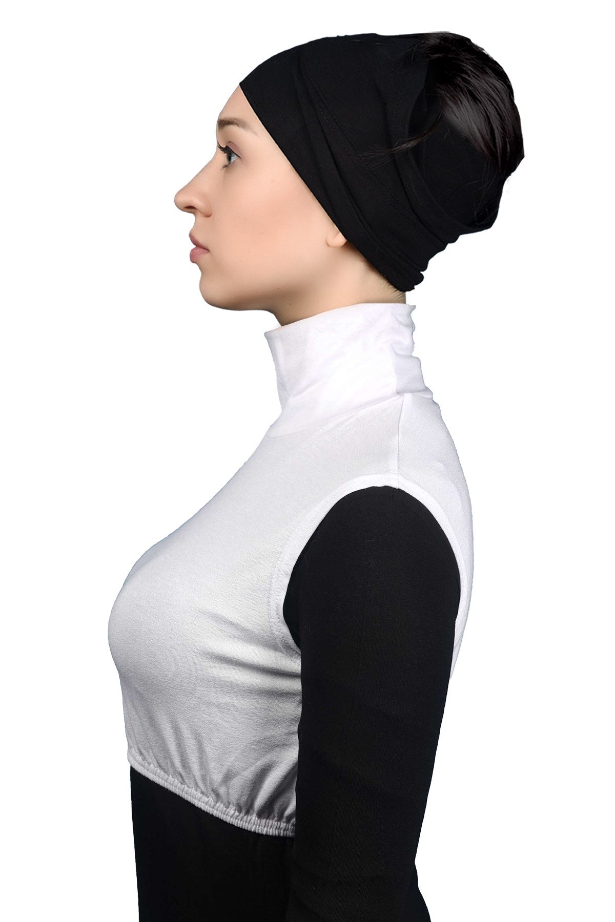 Altobeh Sıfır Kol Balıkçı Yaka Tam Boğazlı Elastanlı Penye Kadın Yarım Body görsel 3