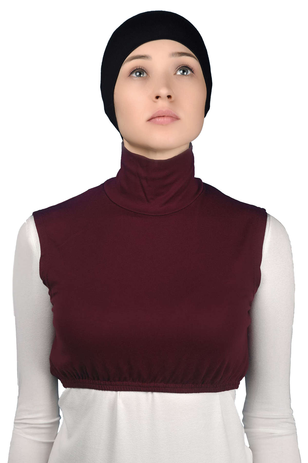 Altobeh Sıfır Kol Balıkçı Yaka Tam Boğazlı Elastanlı Penye Kadın Yarım Body görsel 2