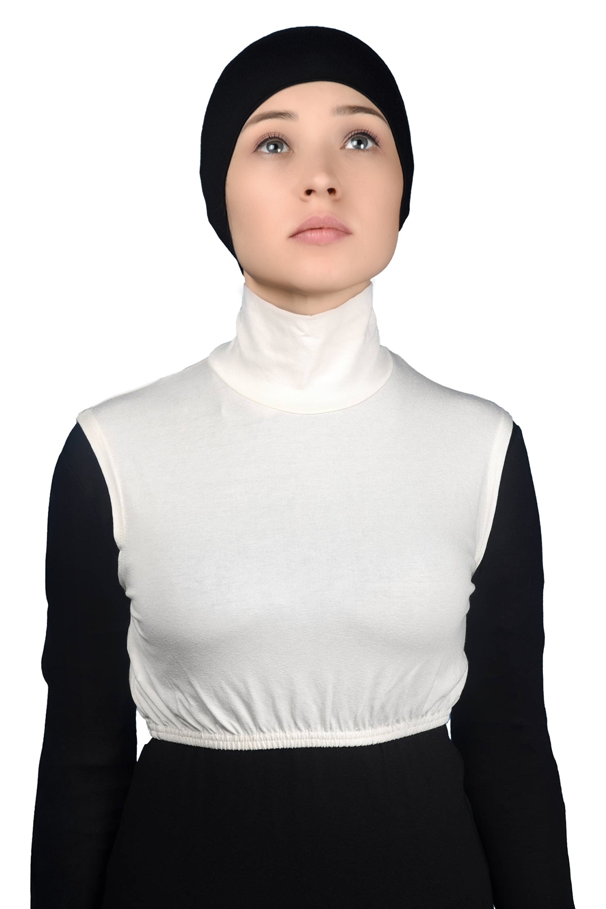 Altobeh Sıfır Kol Balıkçı Yaka Tam Boğazlı Elastanlı Penye Kadın Yarım Body görsel 2