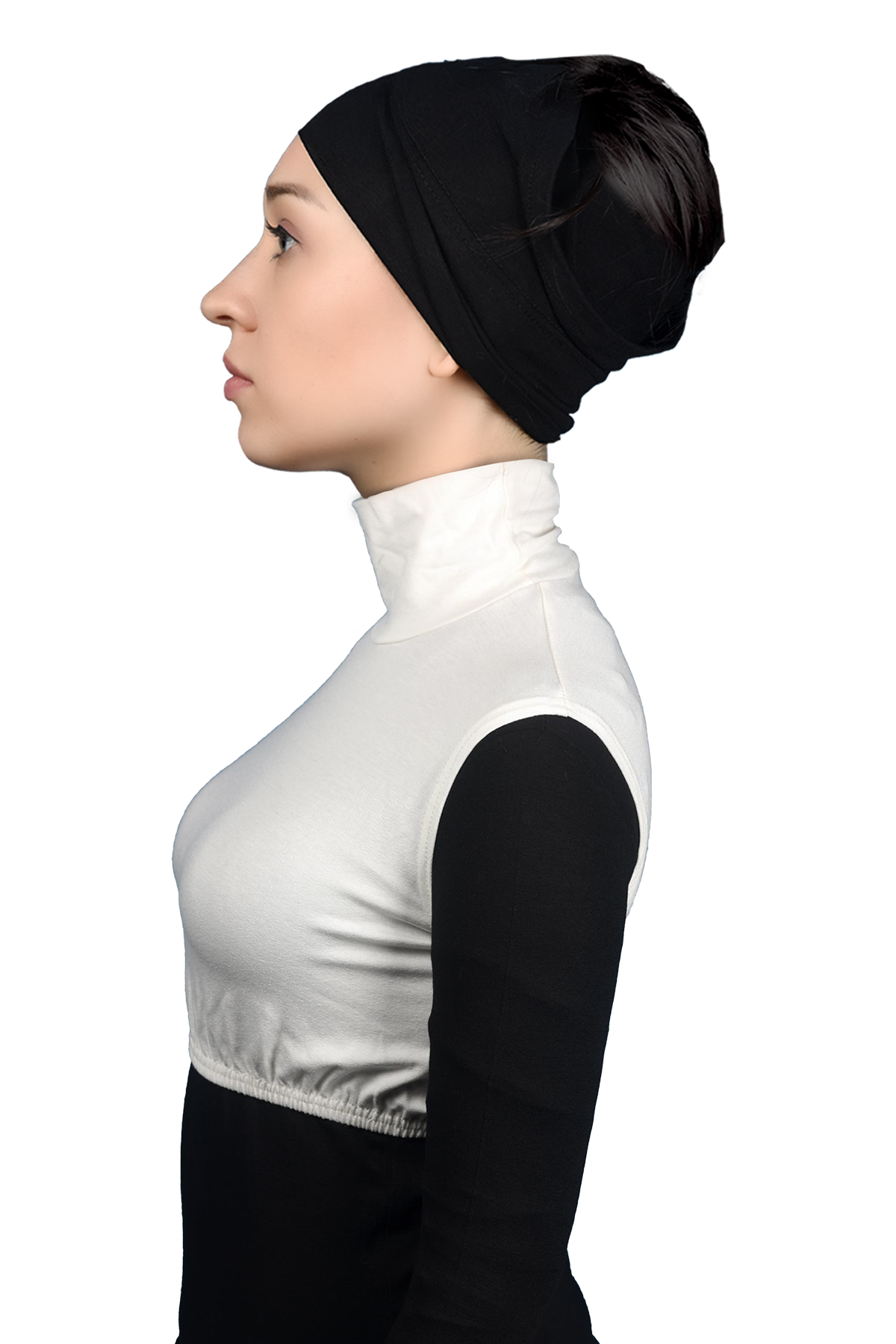 Altobeh Sıfır Kol Balıkçı Yaka Tam Boğazlı Elastanlı Penye Kadın Yarım Body görsel 3