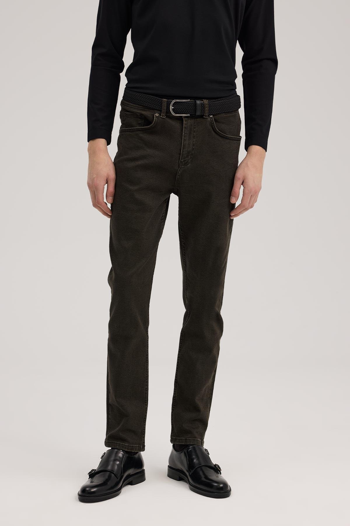 JAKAMEN Haki Slim Fit Jean Pantolon