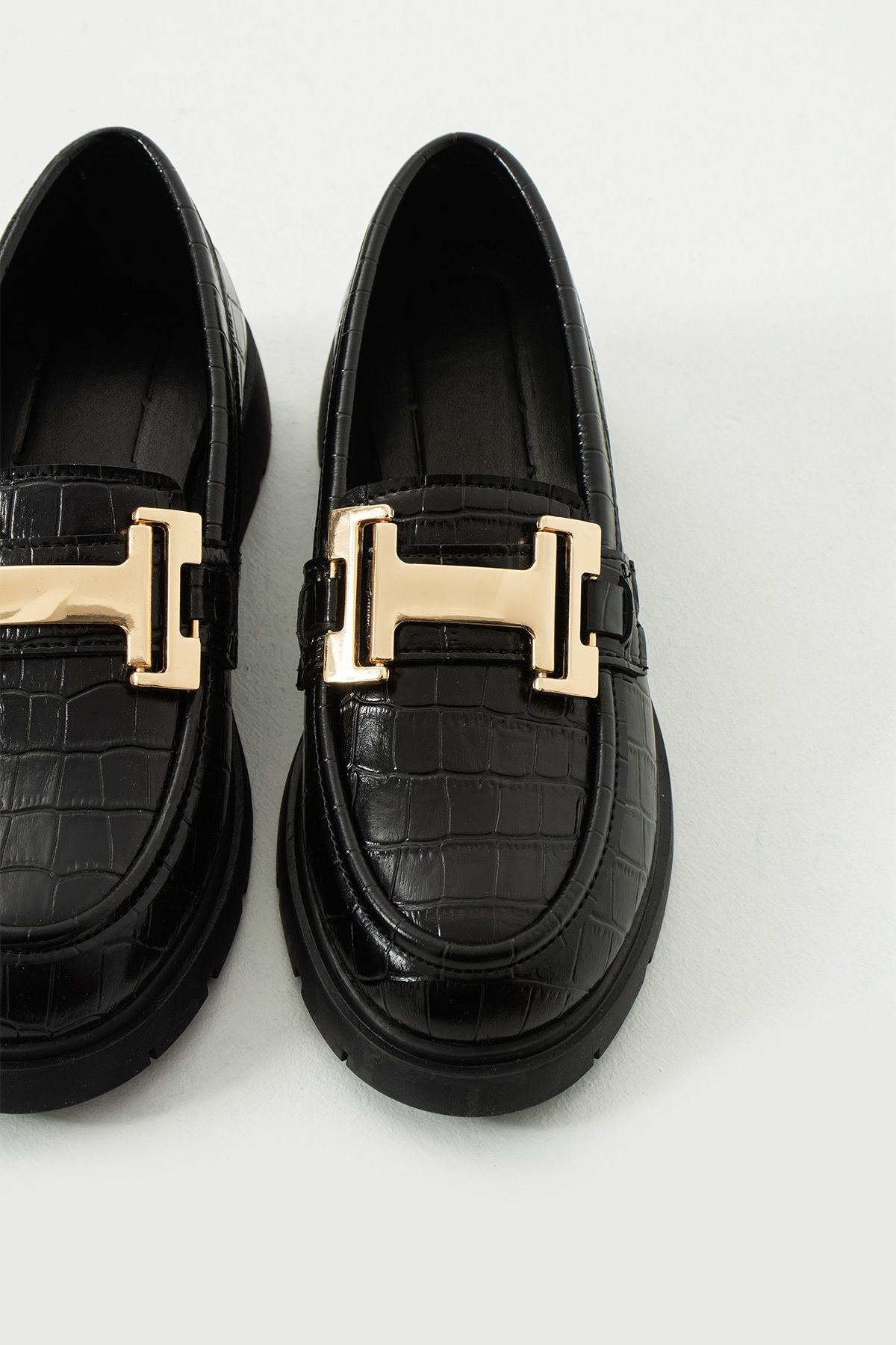 DUXAL SHOES Kadın Loafer Yüksek Taban Tokalı Günlük Ayakkabı görsel 2