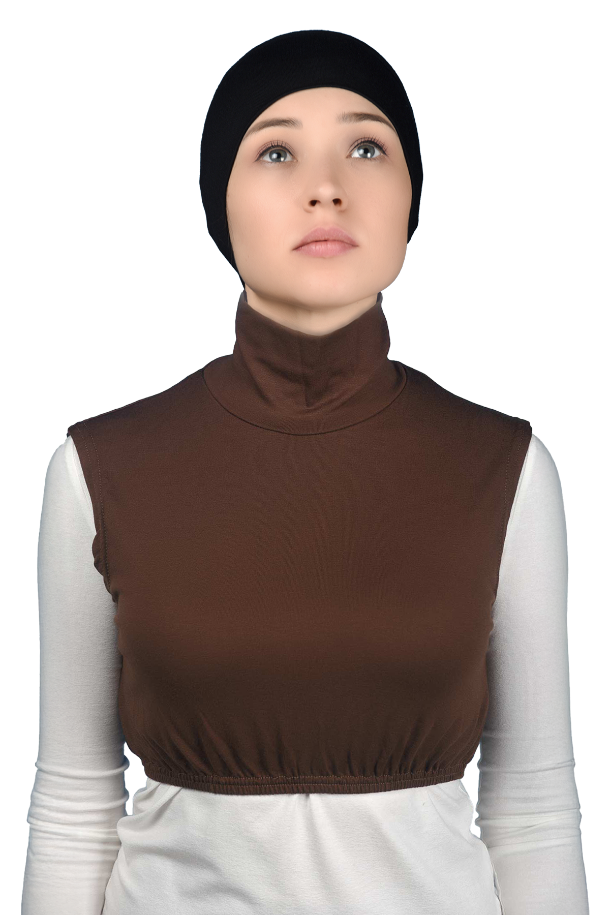 Altobeh Sıfır Kol Balıkçı Yaka Tam Boğazlı Elastanlı Penye Kadın Yarım Body görsel 2