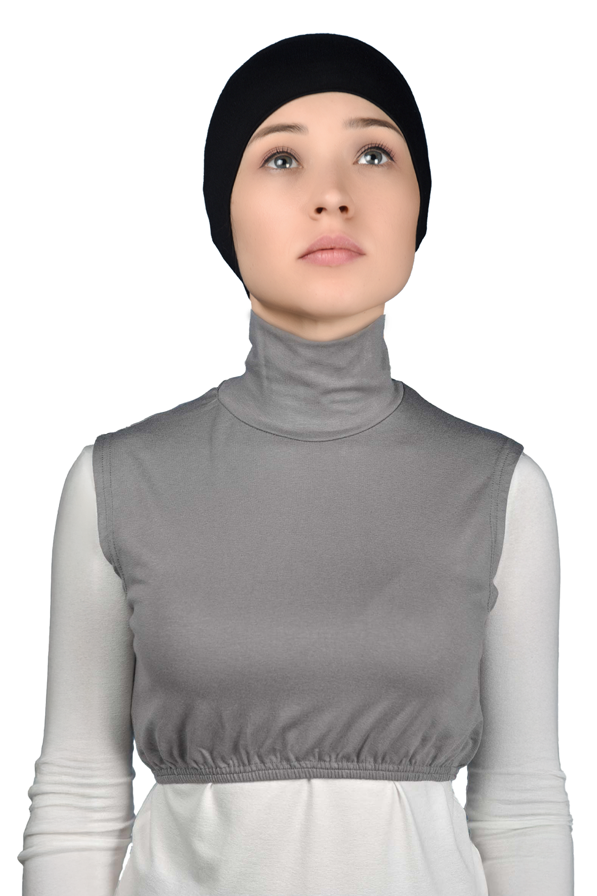 Altobeh Sıfır Kol Balıkçı Yaka Tam Boğazlı Elastanlı Penye Kadın Yarım Body görsel 2