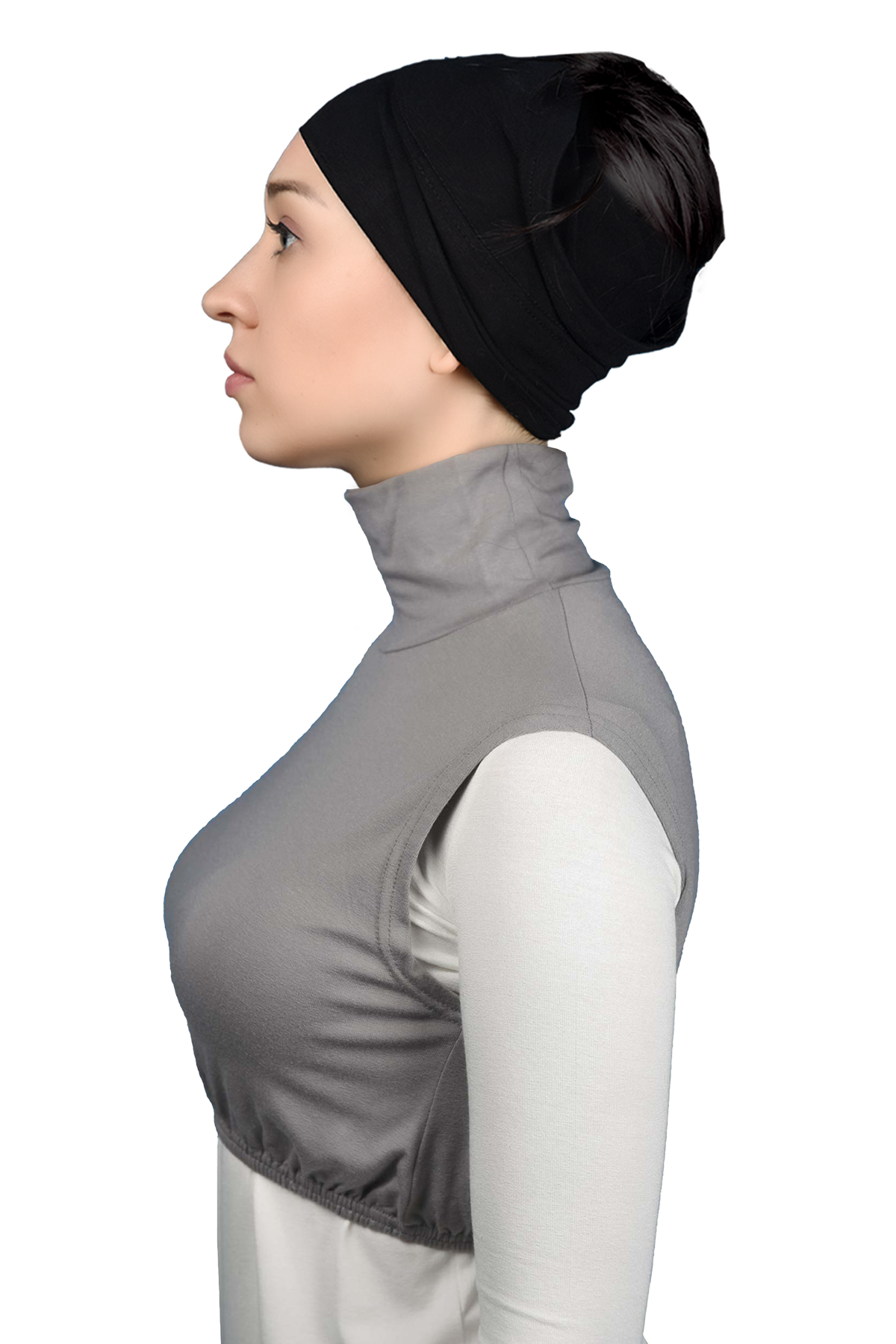 Altobeh Sıfır Kol Balıkçı Yaka Tam Boğazlı Elastanlı Penye Kadın Yarım Body görsel 3