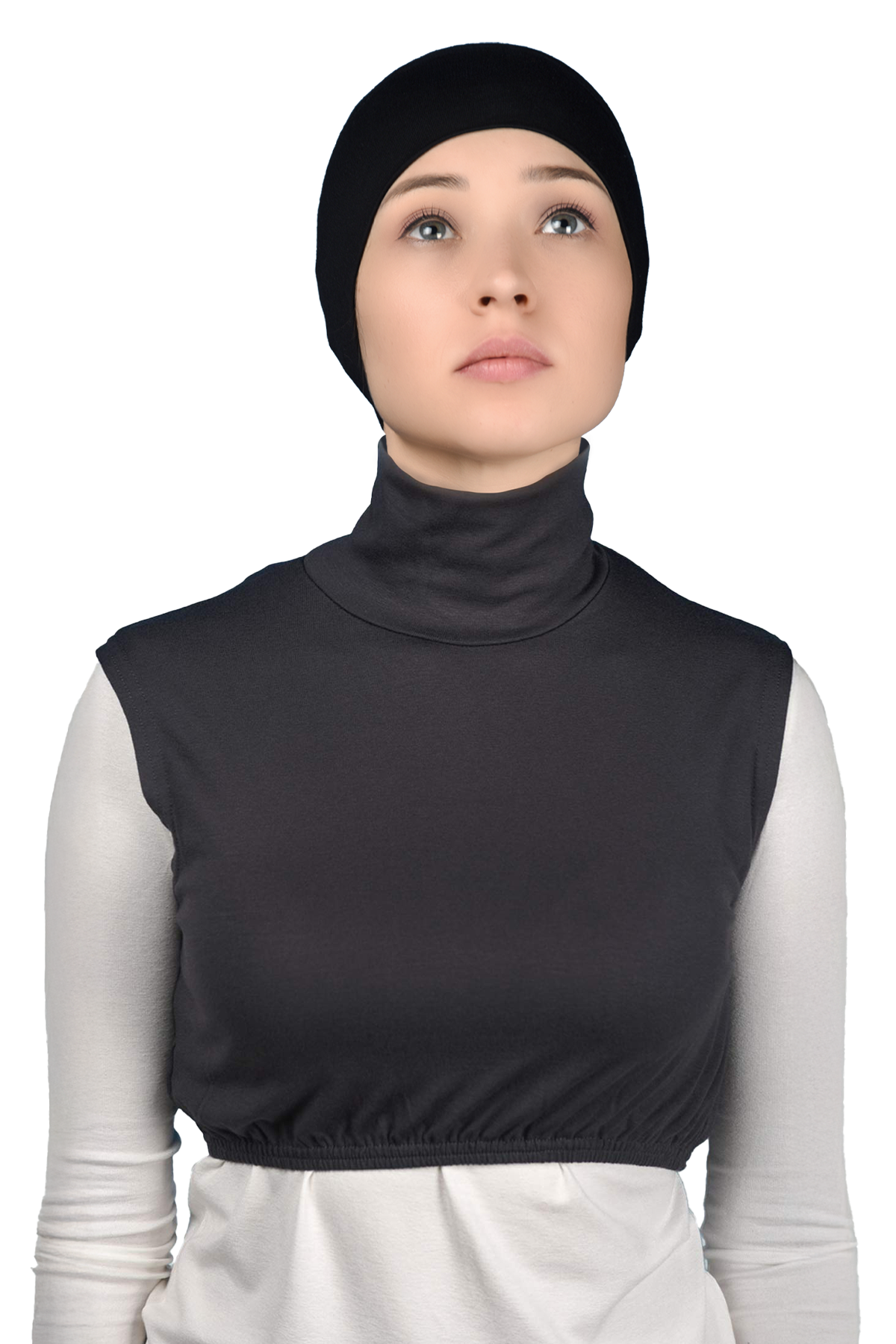 Altobeh Sıfır Kol Balıkçı Yaka Tam Boğazlı Elastanlı Penye Kadın Yarım Body görsel 2
