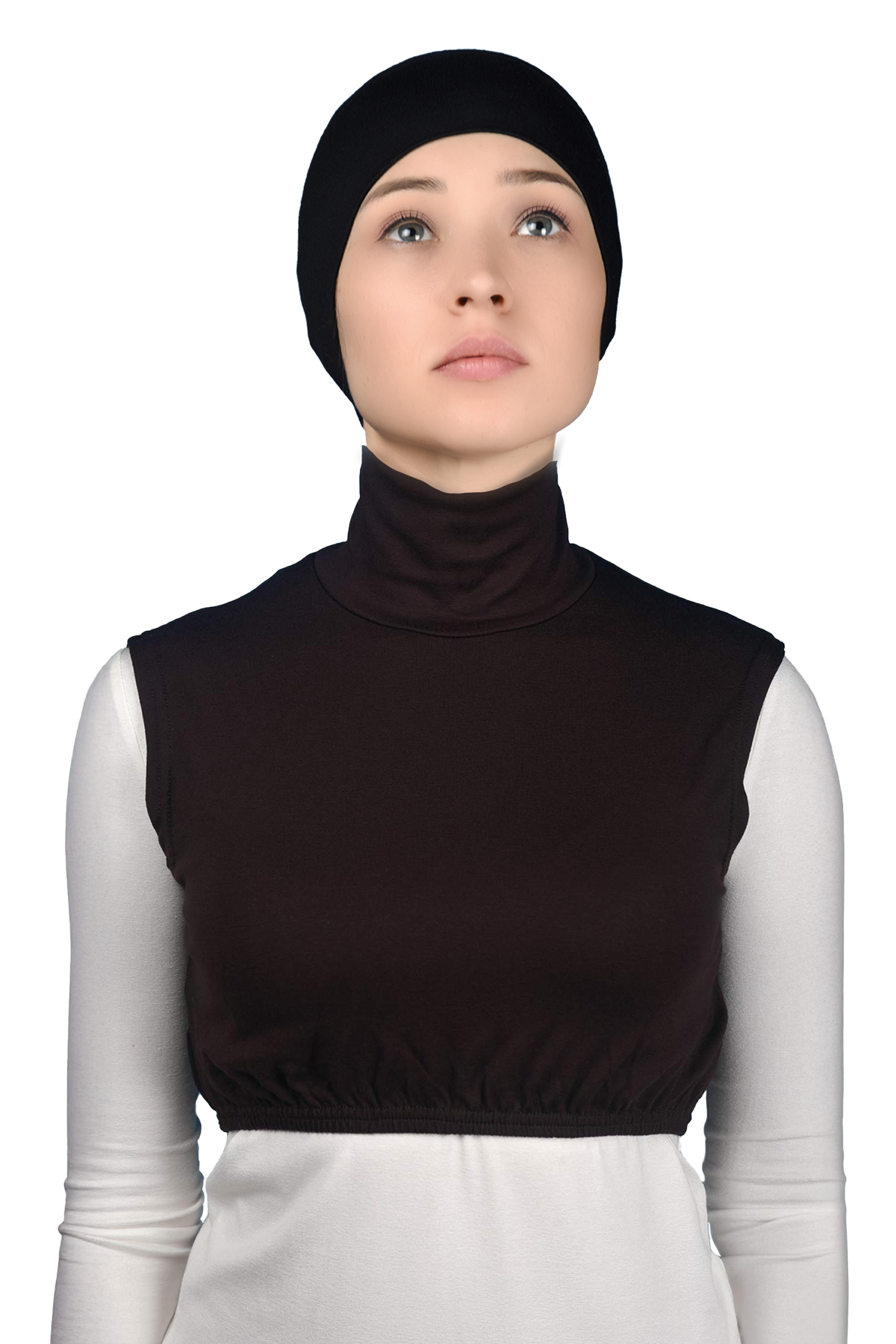 Altobeh Sıfır Kol Balıkçı Yaka Tam Boğazlı Elastanlı Penye Kadın Yarım Body görsel 2