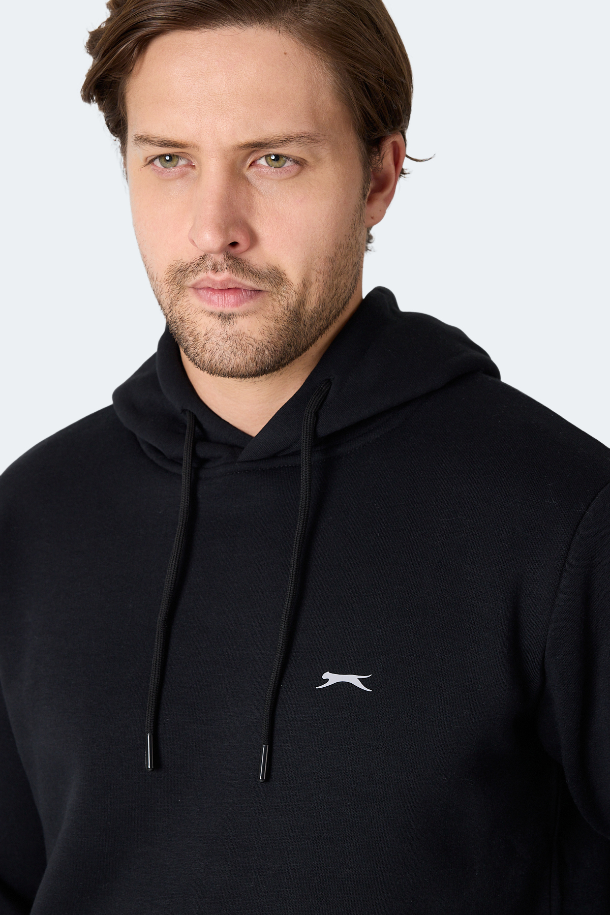 SLAZENGER MOONLIGHT I Erkek Kapüşonlu Siyah Sweatshirt görsel 2