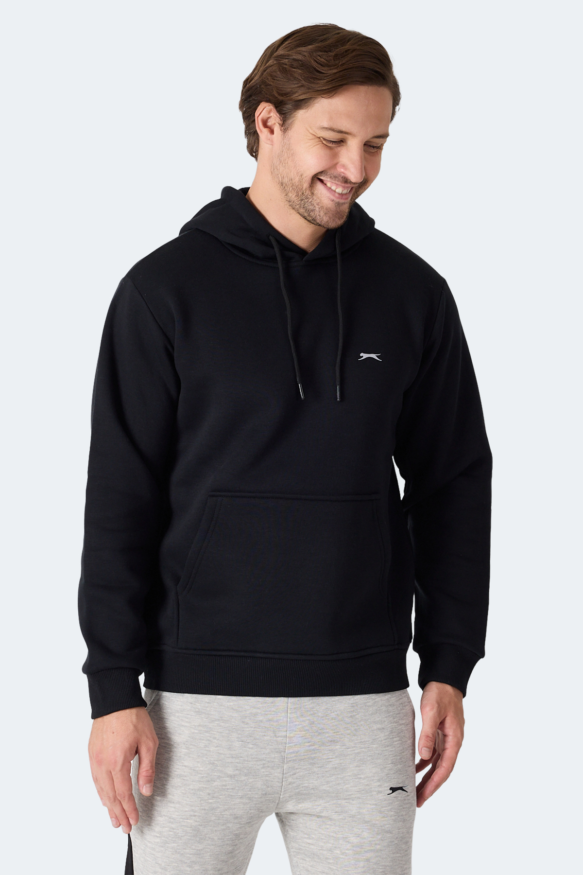 SLAZENGER MOONLIGHT I Erkek Kapüşonlu Siyah Sweatshirt görsel 3