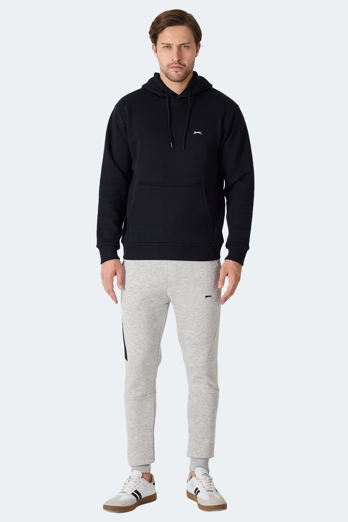SLAZENGER MOONLIGHT I Erkek Kapüşonlu Siyah Sweatshirt görsel 7