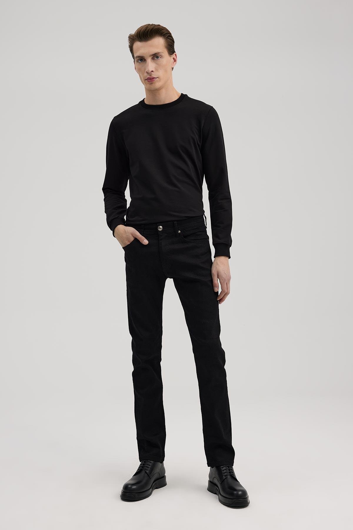 JAKAMEN Siyah Slim Fit 5 Cep Jean Pantolon