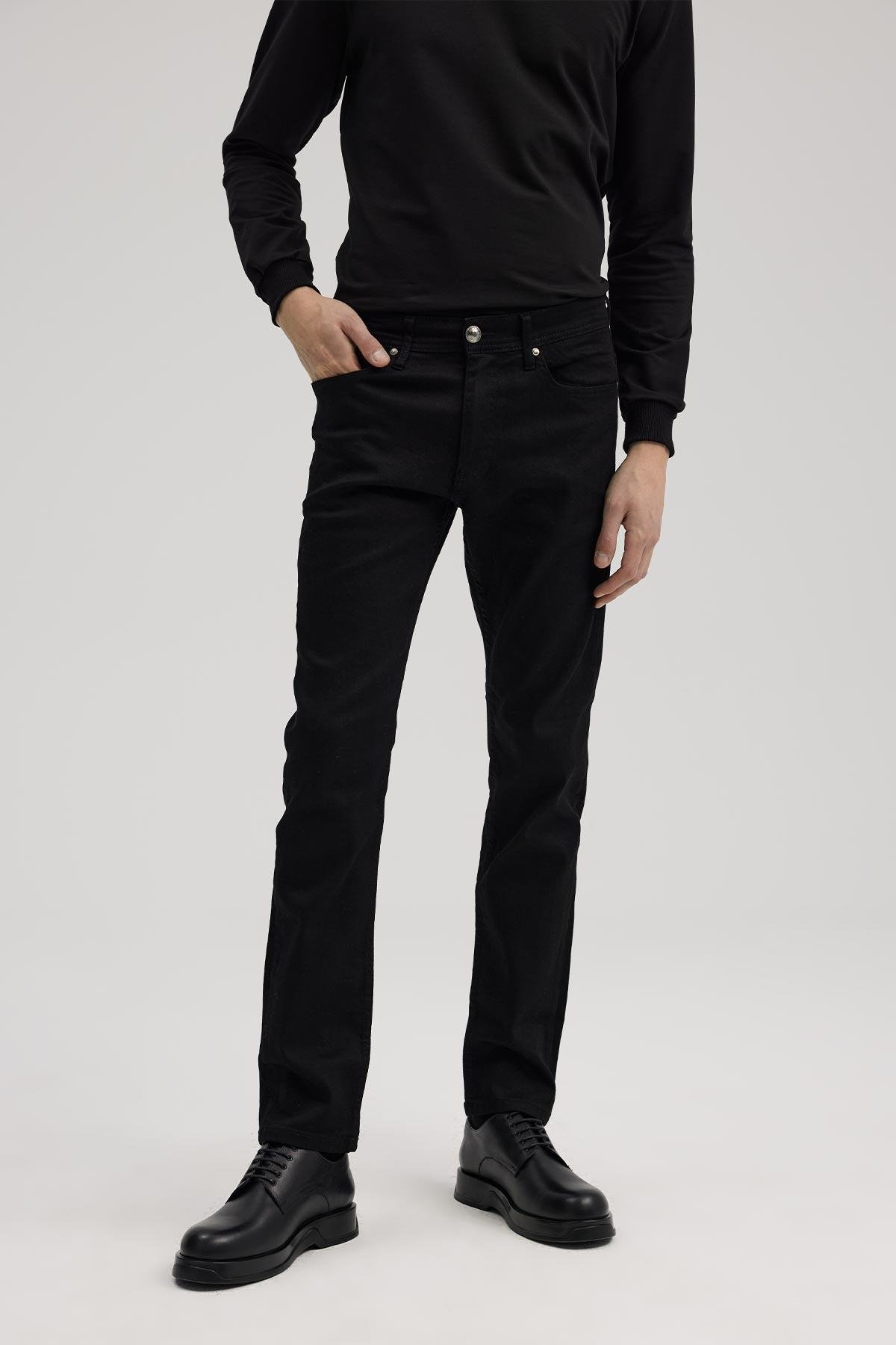 JAKAMEN Siyah Slim Fit 5 Cep Jean Pantolon görsel 2