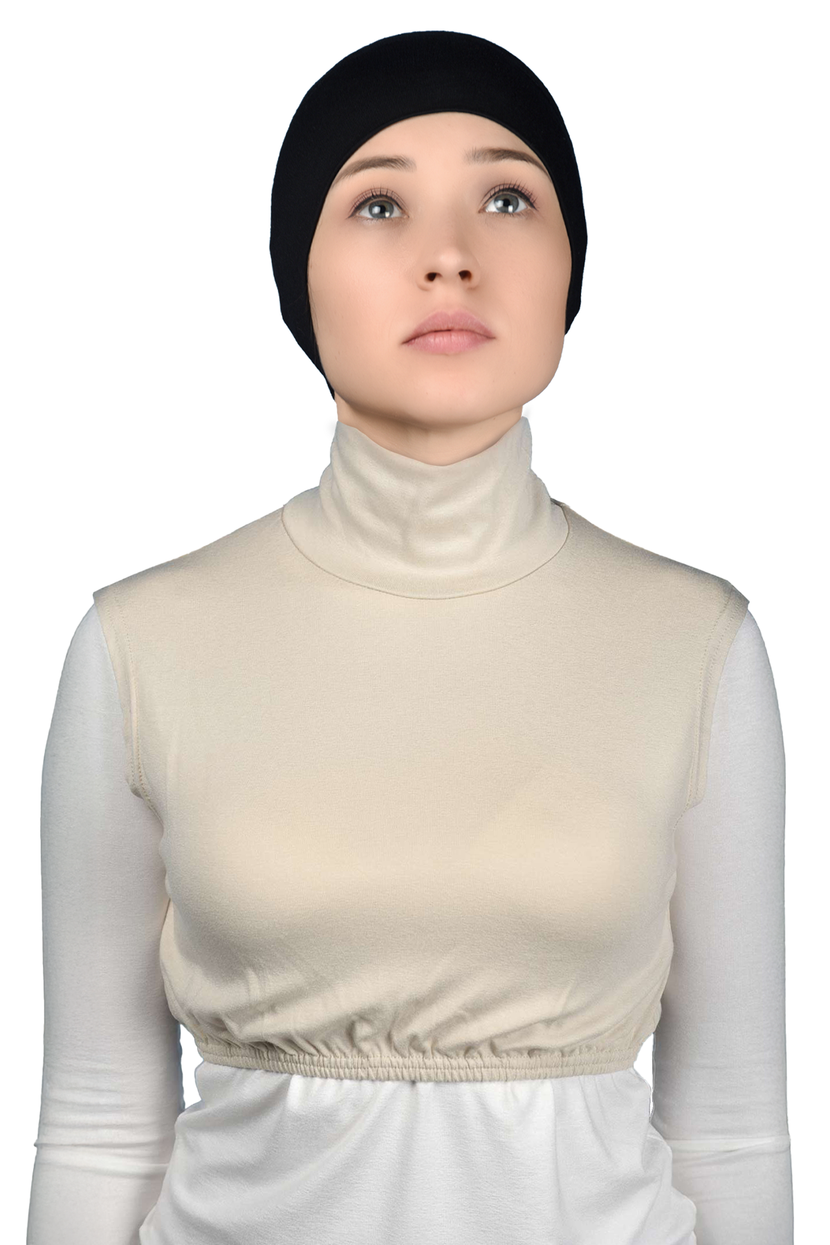 Altobeh Sıfır Kol Balıkçı Yaka Tam Boğazlı Elastanlı Penye Kadın Yarım Body görsel 2
