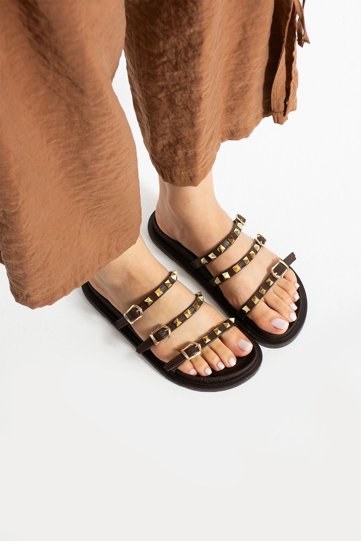 DUXAL SHOES Valora Gold Detaylı Kadın Terlik görsel 3