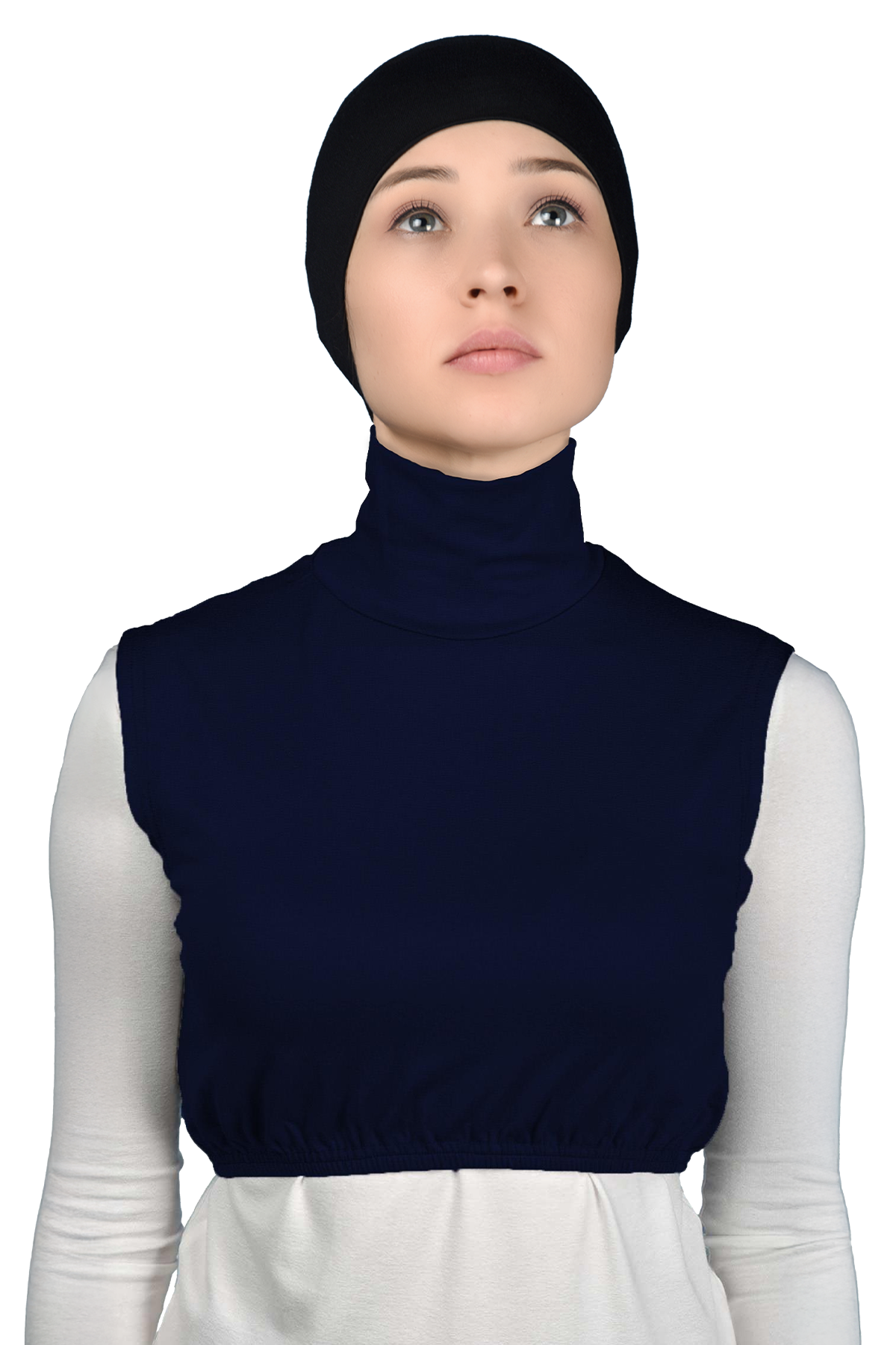 Altobeh Sıfır Kol Balıkçı Yaka Tam Boğazlı Elastanlı Penye Kadın Yarım Body görsel 2