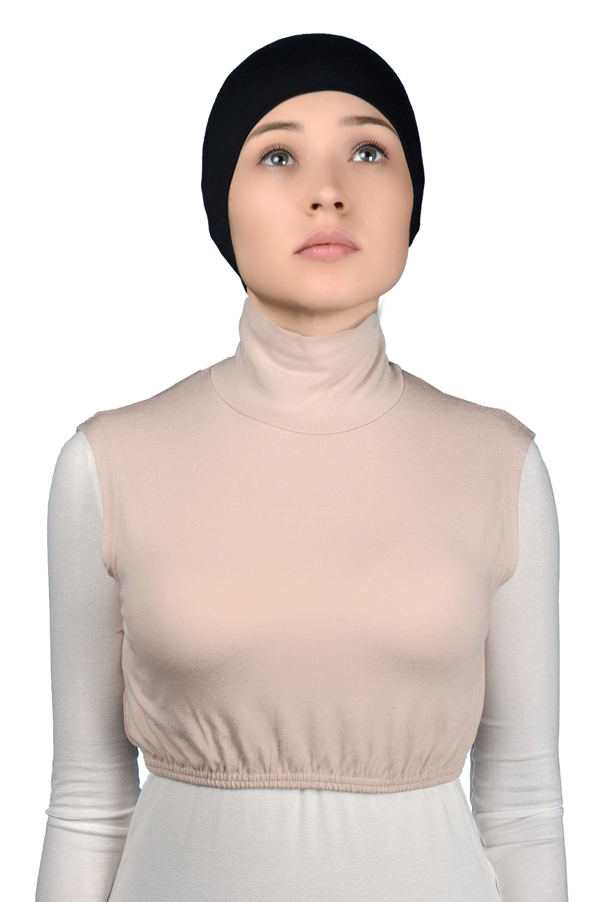 Altobeh Sıfır Kol Balıkçı Yaka Tam Boğazlı Elastanlı Penye Kadın Yarım Body görsel 2