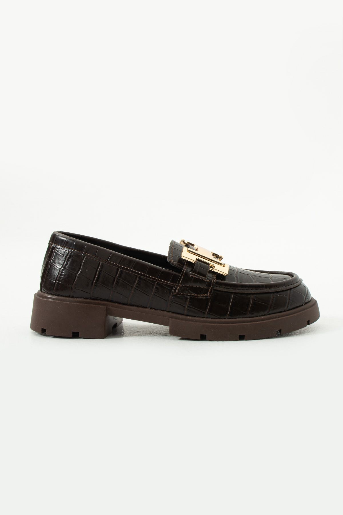 DUXAL SHOES Kadın Loafer Yüksek Taban Tokalı Günlük Ayakkabı görsel 2