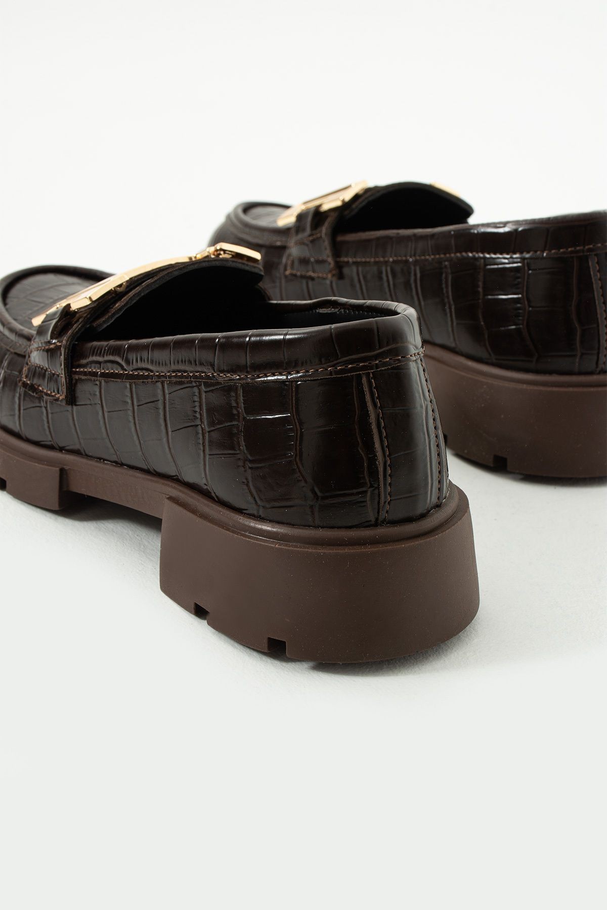 DUXAL SHOES Kadın Loafer Yüksek Taban Tokalı Günlük Ayakkabı görsel 5