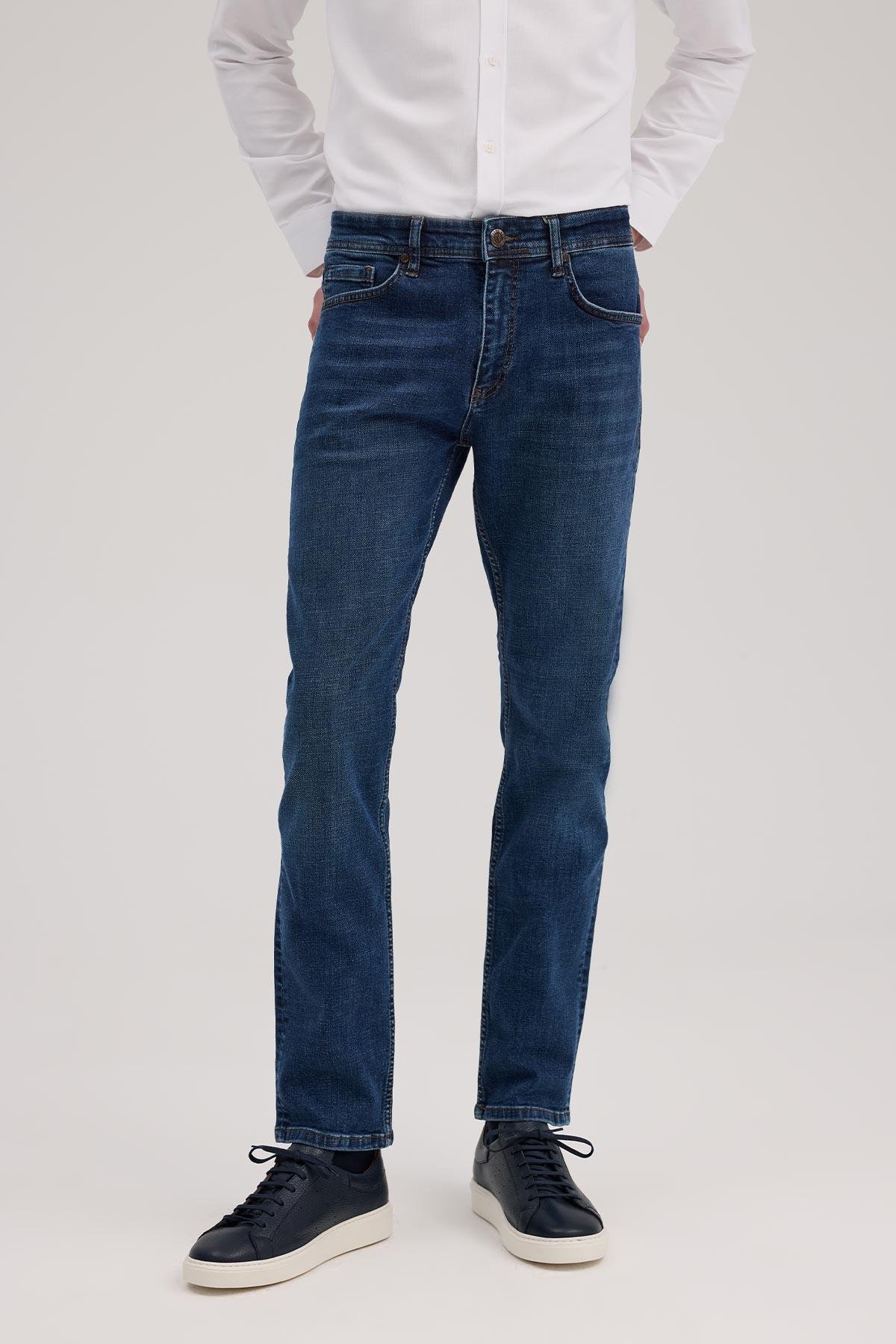 JAKAMEN Lacivert Slim Fit Jean Pantolon görsel 2