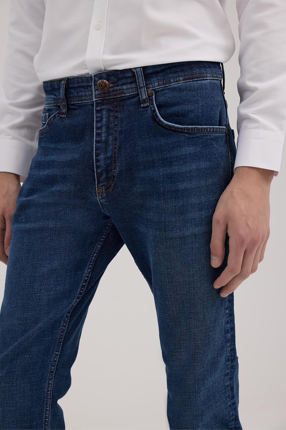 JAKAMEN Lacivert Slim Fit Jean Pantolon görsel 3