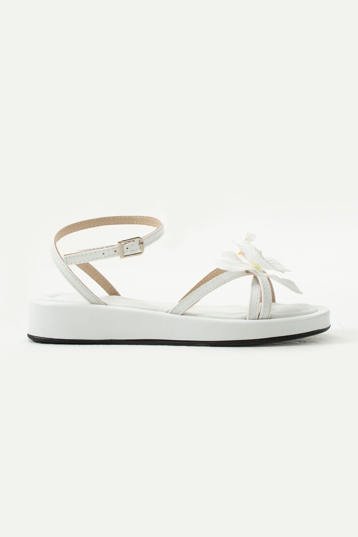 DUXAL SHOES Daisy Bej Çiçek Detaylı Kadın Sandalet görsel 2