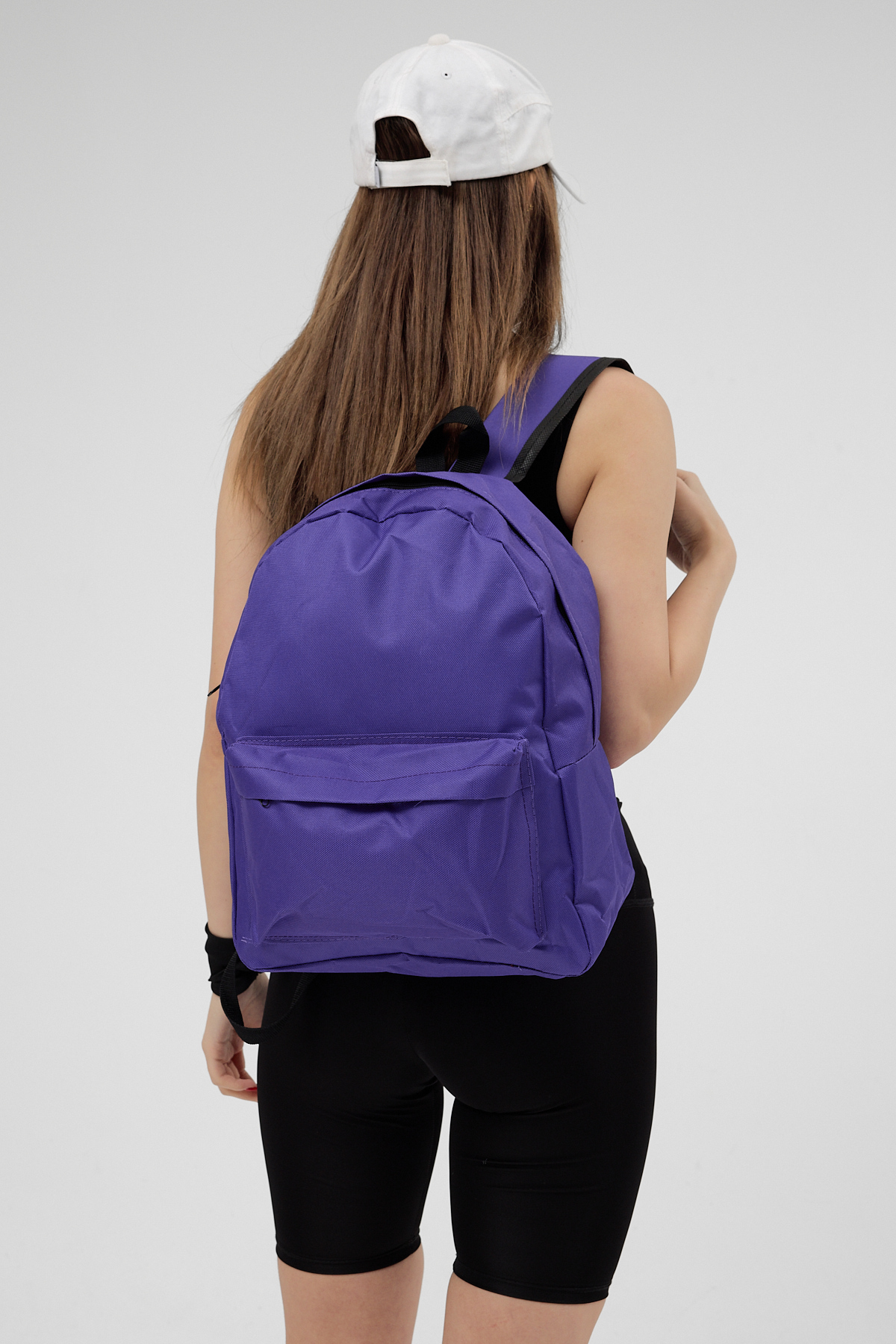TONNY BLACK Unisex Mor Önü Fermuarlı İki Bölmeli Sırt Çantası