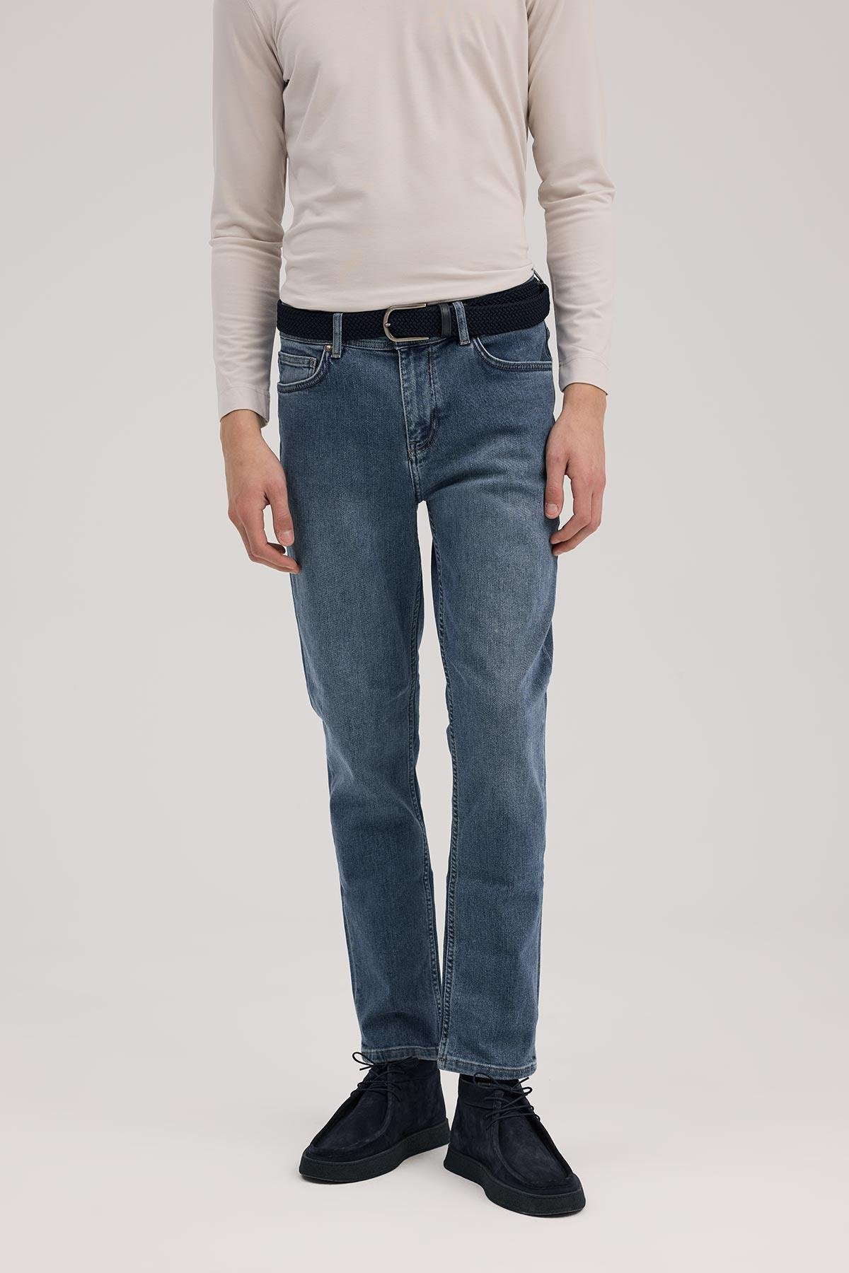JAKAMEN Lacivert Slim Fit 5 Cep Jean Pantolon