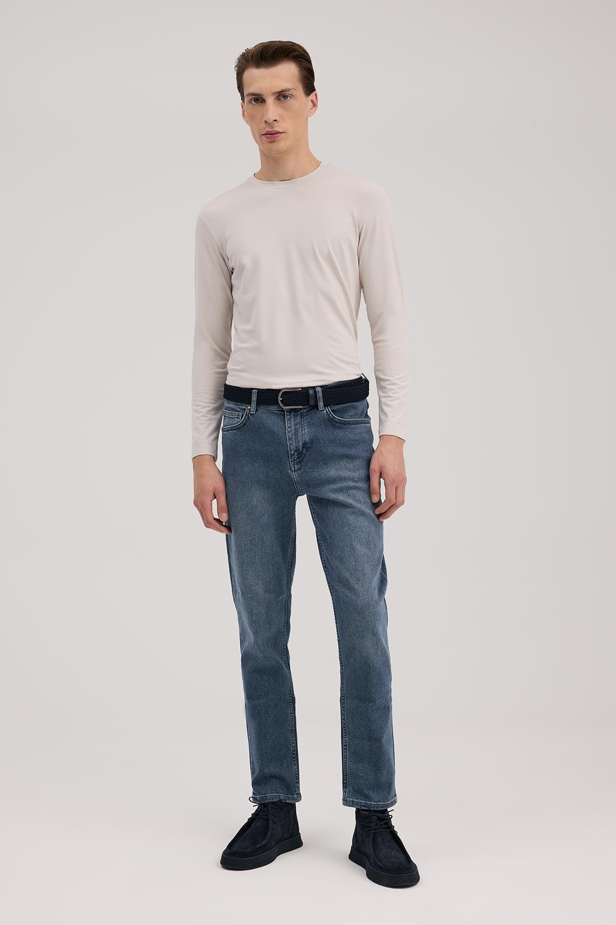 JAKAMEN Lacivert Slim Fit 5 Cep Jean Pantolon görsel 2