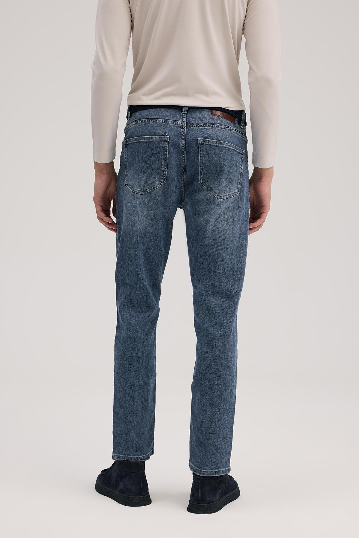 JAKAMEN Lacivert Slim Fit 5 Cep Jean Pantolon görsel 4