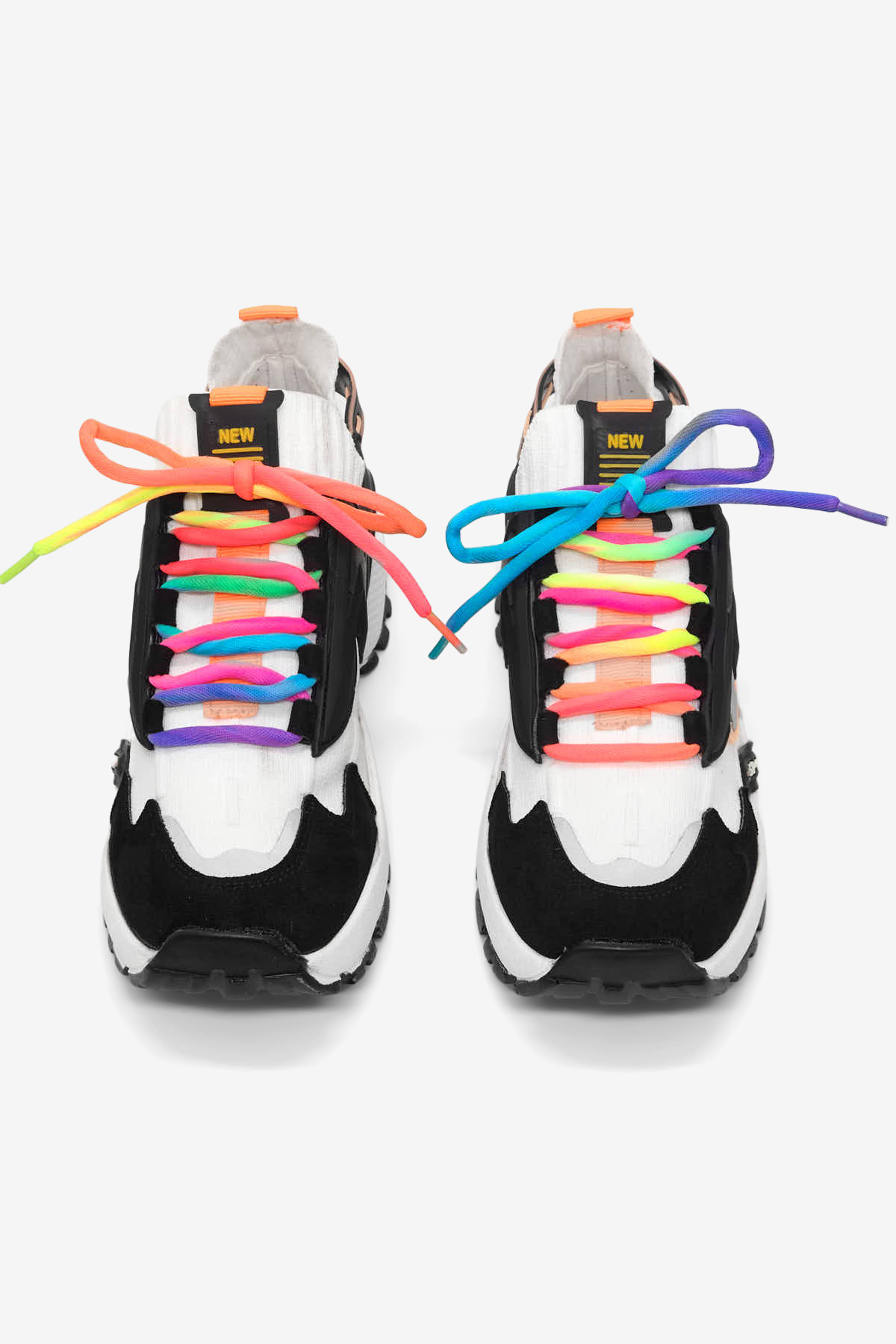 TONNY BLACK Kadın Siyah Beyaz Rahat Kalıp Renkli Lastik Boğazlı Bağcıklı Sneaker