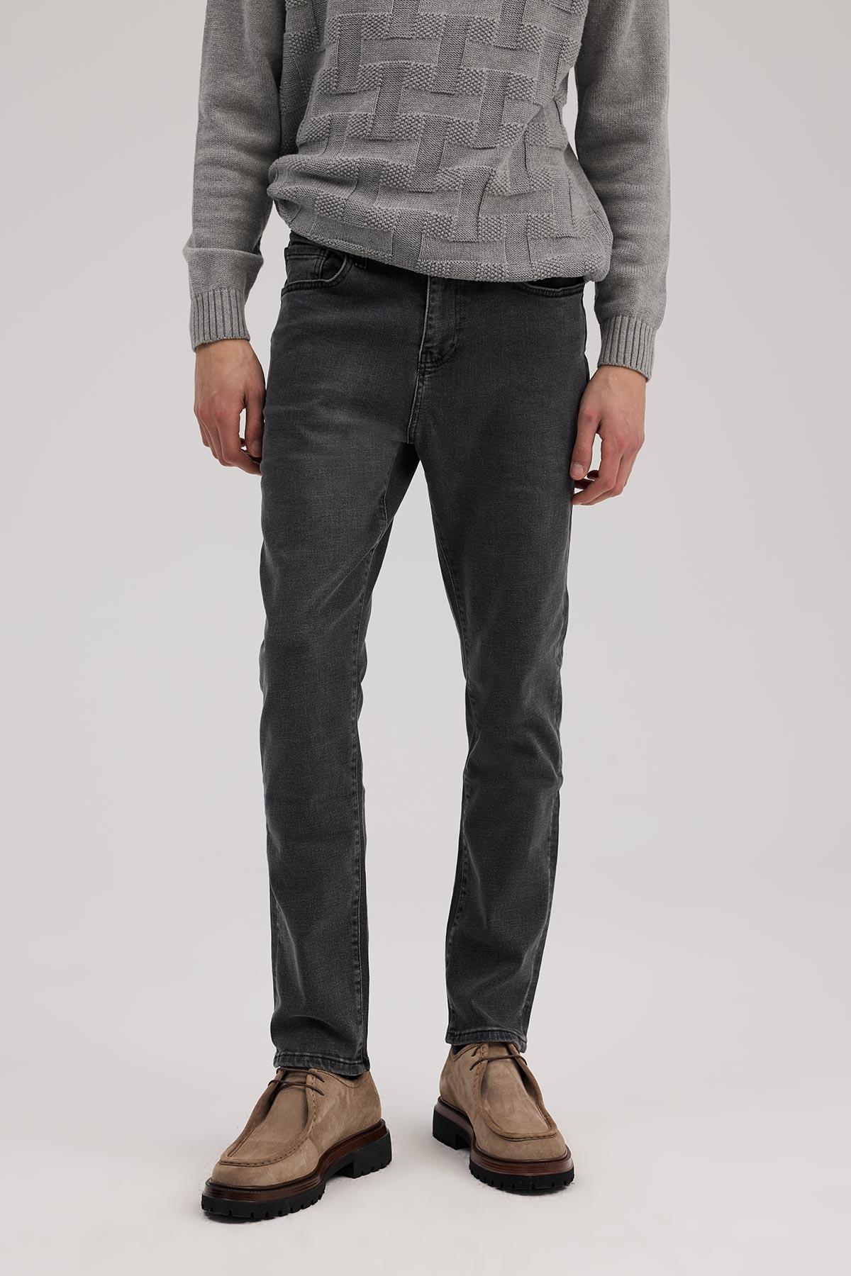 JAKAMEN Gri Slim Fit 5 Cep Jean Pantolon görsel 2