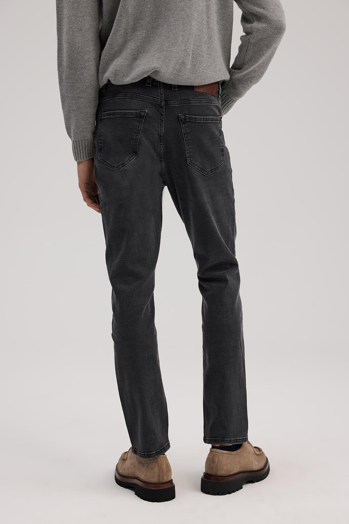 JAKAMEN Gri Slim Fit 5 Cep Jean Pantolon görsel 4