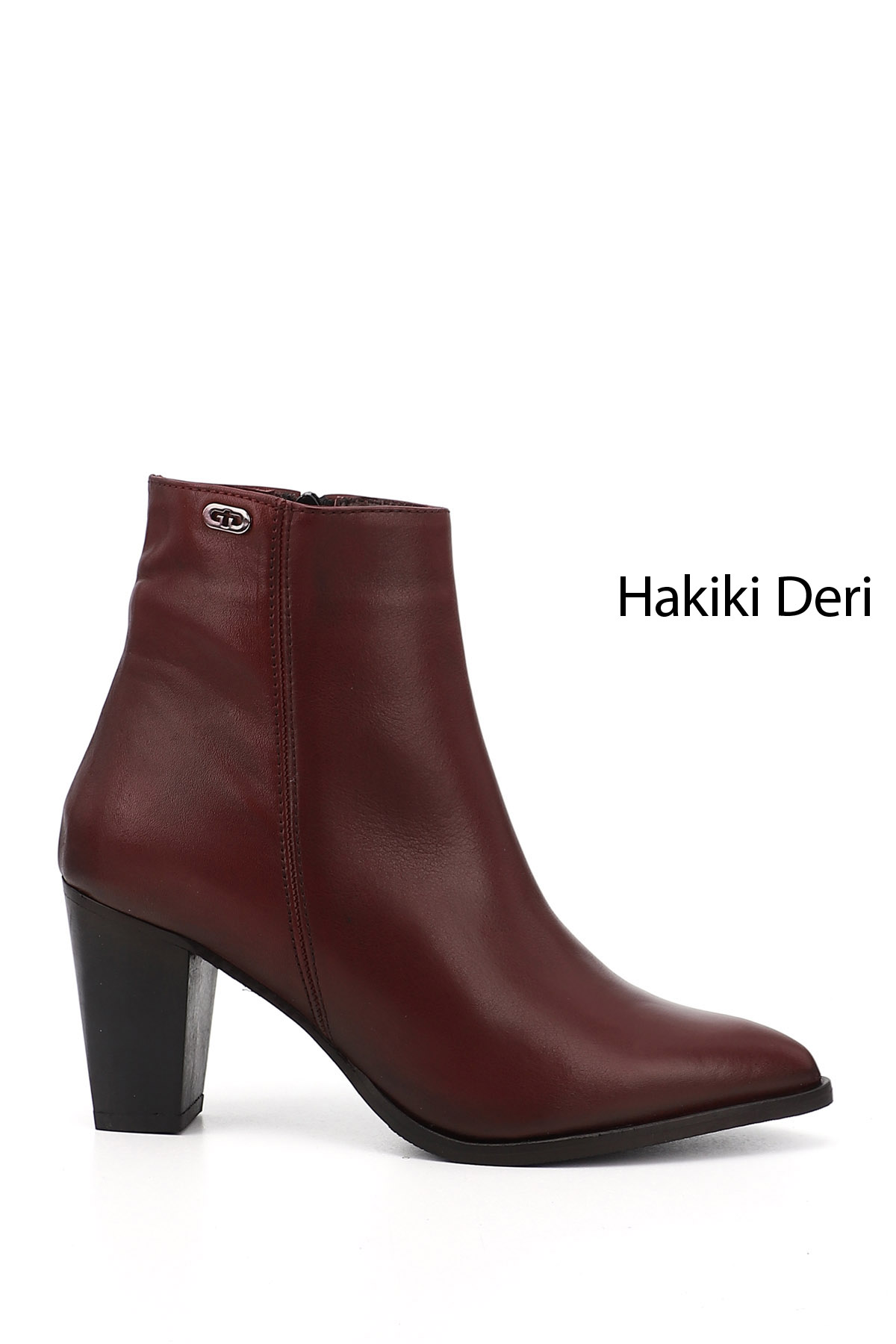 GÖNDERİ(R) Kadın BORDO Fermuarlı Sivri Burun Hakiki Deri Bot