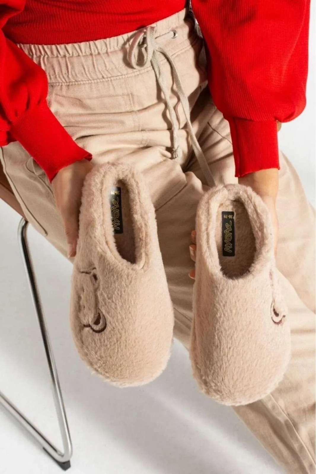 Slipcat Unisex Nakışlı Kadife Ev Terliği görsel 6